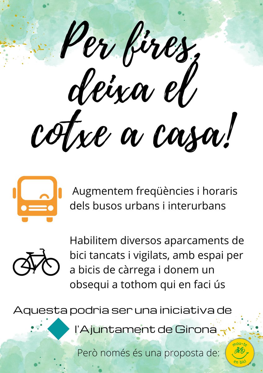 Per fires, deixa el cotxe a casa! 🚘➡️🏡

Aquesta podria ser una iniciativa de <a href="/girona_cat/">Ajuntament de Girona</a> , però no ho és. ☹️