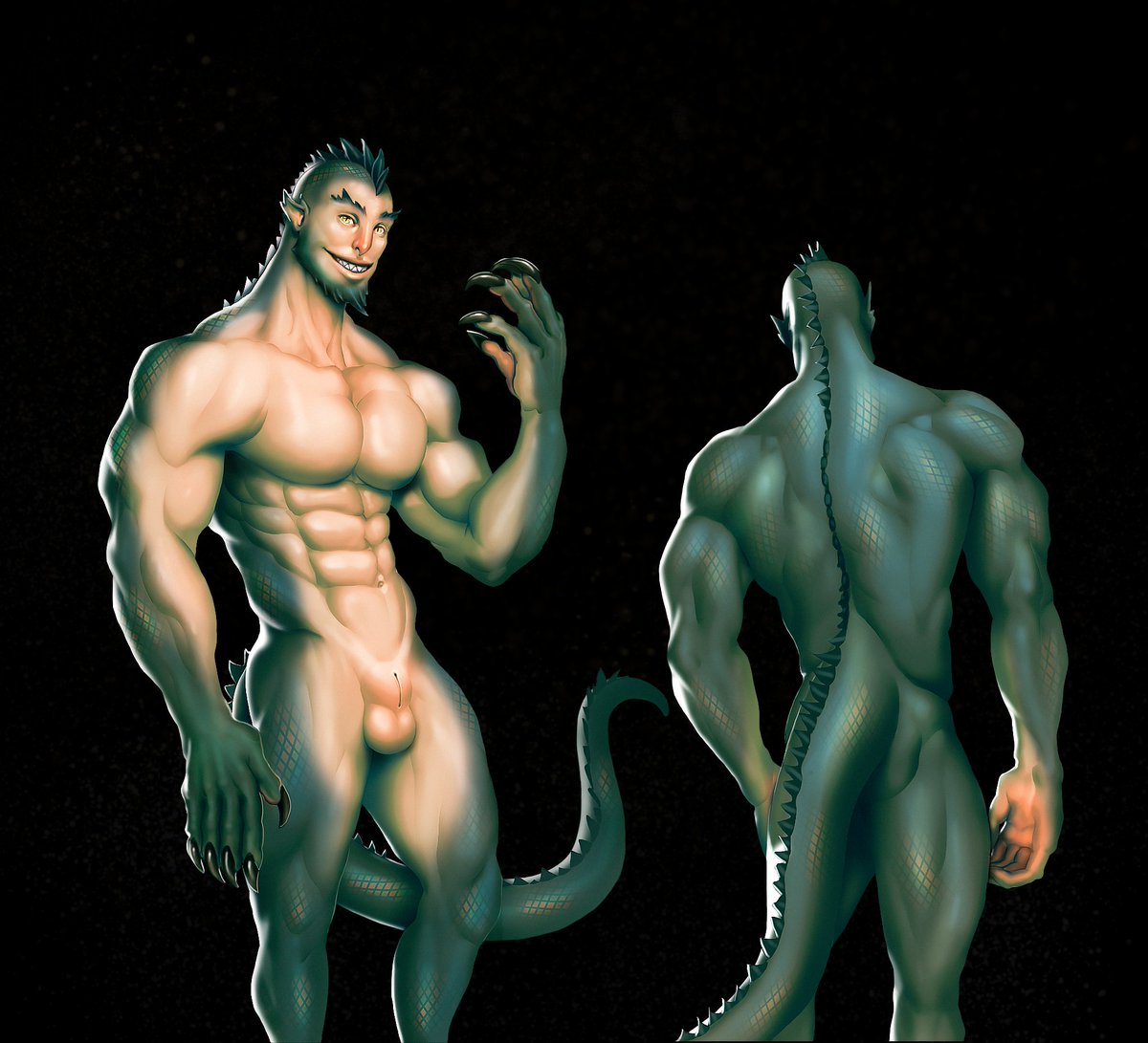 Hello all! This is one more commission, done for the lovely Rak-Sasha on FA ! Here's their Kanima/Incubus character sheet, showing off his figure! 😉
