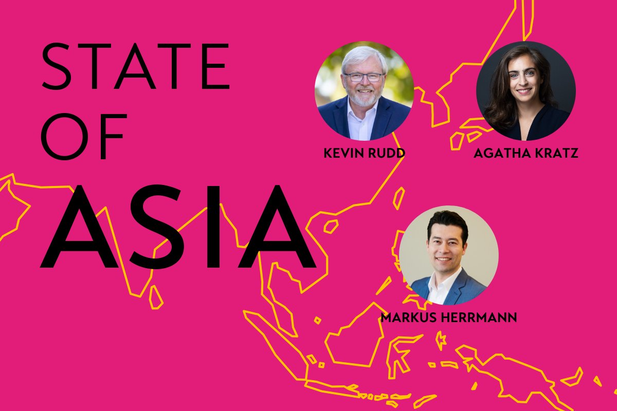 Asia Society Switzerland (@asiasocietych) on Twitter photo Session 6: 𝗧𝗵𝗲 𝗦𝘁𝗮𝘁𝗲 𝗼𝗳 𝗖𝗵𝗶𝗻𝗮
Join the STATE OF ASIA conference to hear the virtual keynote delivered by <a href="/MrKRudd/">Office of Kevin Rudd, 26th PM of Australia</a>, with responses by both <a href="/AgathaKratz/">Agatha Kratz</a> and <a href="/M_HerrmannChen/">Markus Herrmann 陈瑞华</a>
Our full program and more info here: asiasociety.org/switzerland/ev… Session 6: 𝗧𝗵𝗲 𝗦𝘁𝗮𝘁𝗲 𝗼𝗳 𝗖𝗵𝗶𝗻𝗮
Join the STATE OF ASIA conference to hear the virtual keynote delivered by <a href="/MrKRudd/">Office of Kevin Rudd, 26th PM of Australia</a>, with responses by both <a href="/AgathaKratz/">Agatha Kratz</a> and <a href="/M_HerrmannChen/">Markus Herrmann 陈瑞华</a>
Our full program and more info here: asiasociety.org/switzerland/ev…