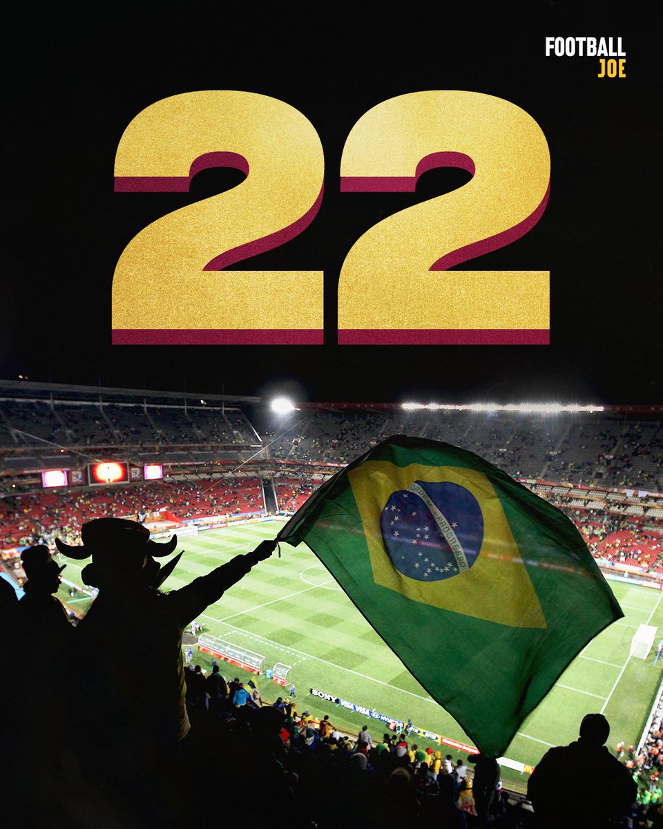 22 days to the World Cup! Brazil are the only nation to have appeared at all 22 editions of the World Cup since the inaugural tournament in 1930