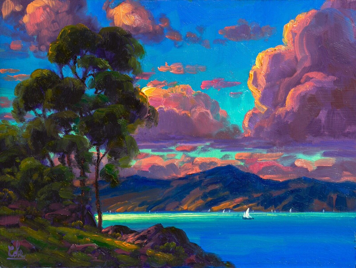 MaxColeArt's tweet photo. “Wind and Cloud Party”

“And forget not that the earth delights to feel your bare feet and the winds long to play with your hair”  
― Khalil Gibran
https://t.co/8FwZMR1KWO
https://t.co/0WHi3lLE7r

#Artwork #Painting #art #oilpaintings #artists #clouds #sailing #sailboat #party https://t.co/UYunBCG2H6
