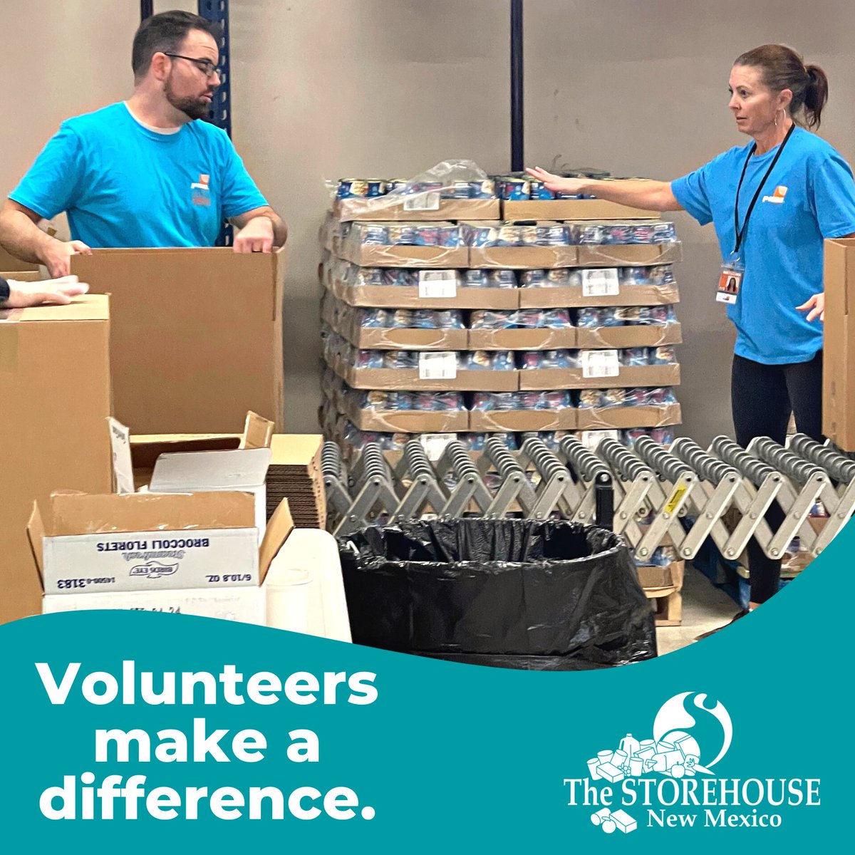 Recently, a group from <a href="/PNMtalk/">PNM</a> came to the Storehouse to volunteer. We appreciated the helping hands had a great time with their team! #THANKYOU 

Call us to volunteer as an individual or group today: (505) 842-6491