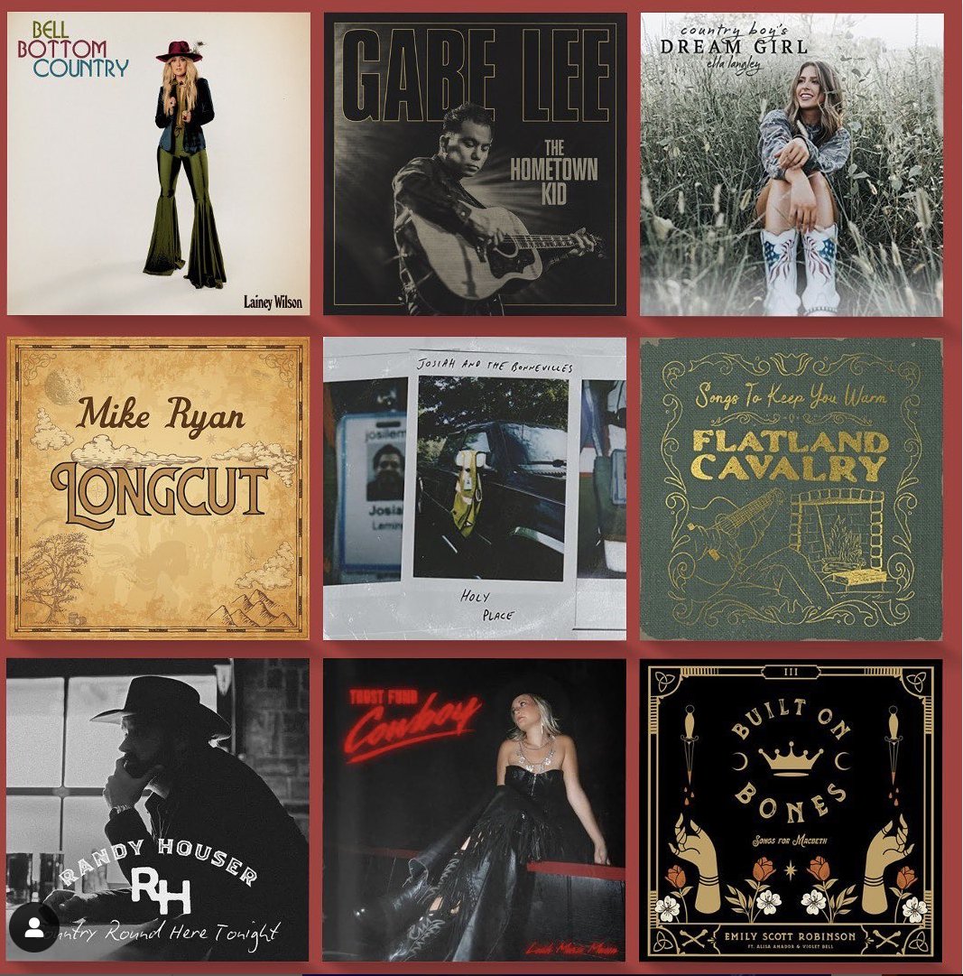 AllCountryNews's tweet photo. We can't get enough of all the new #countrymusic Songs from @laineywilson, @mistergabelee, @ellalangleymsic, @mikeryanband, @josiahandthe, @FlatlandCavalry, @RandyHouser, @leahmmasonmusic and @emilyscottrobin https://t.co/Dmp3pHZXya