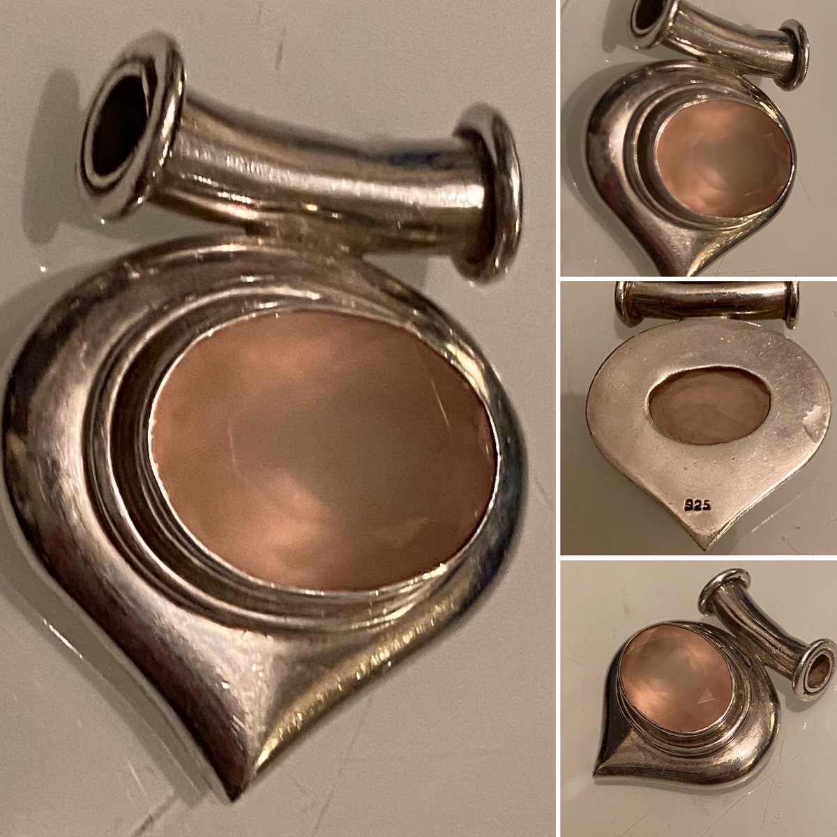 DifferentMadly's tweet image. etsy.com/uk/shop/TrulyM… when I come across beautiful things that I’d love to keep for myself 😂…. The stone is possibly rose quartz … the pendant is definitely silver …. Hmm research coming up blank tho #mightkeepit #mightsellit #mightfindoutwhereitsfromfirst 😂