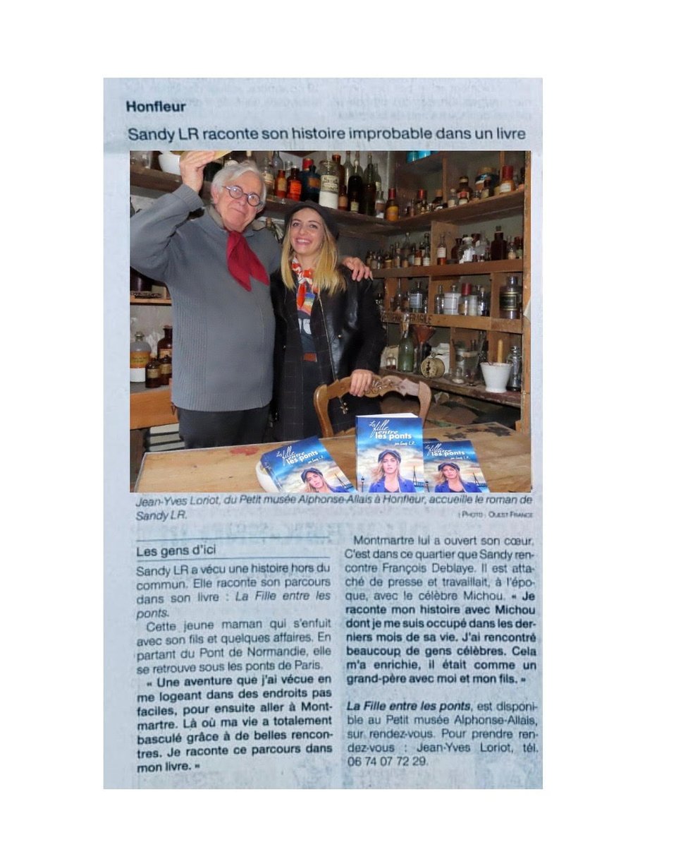 Aujourd'hui sortie de l'article sur OUEST FRANCE pour SANDY LR notre Montmartroise ouest-france.fr/normandie/honf…