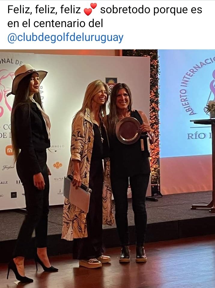 Felicitaciones <a href="/CarinaSpera/">Carina Spera 🐞</a> 👏
por el 2do puesto individual y en parejas en el Abierto Internacional del Rio de la Plata
<a href="/clubdegolfuy/">Club de Golf Uruguay</a>