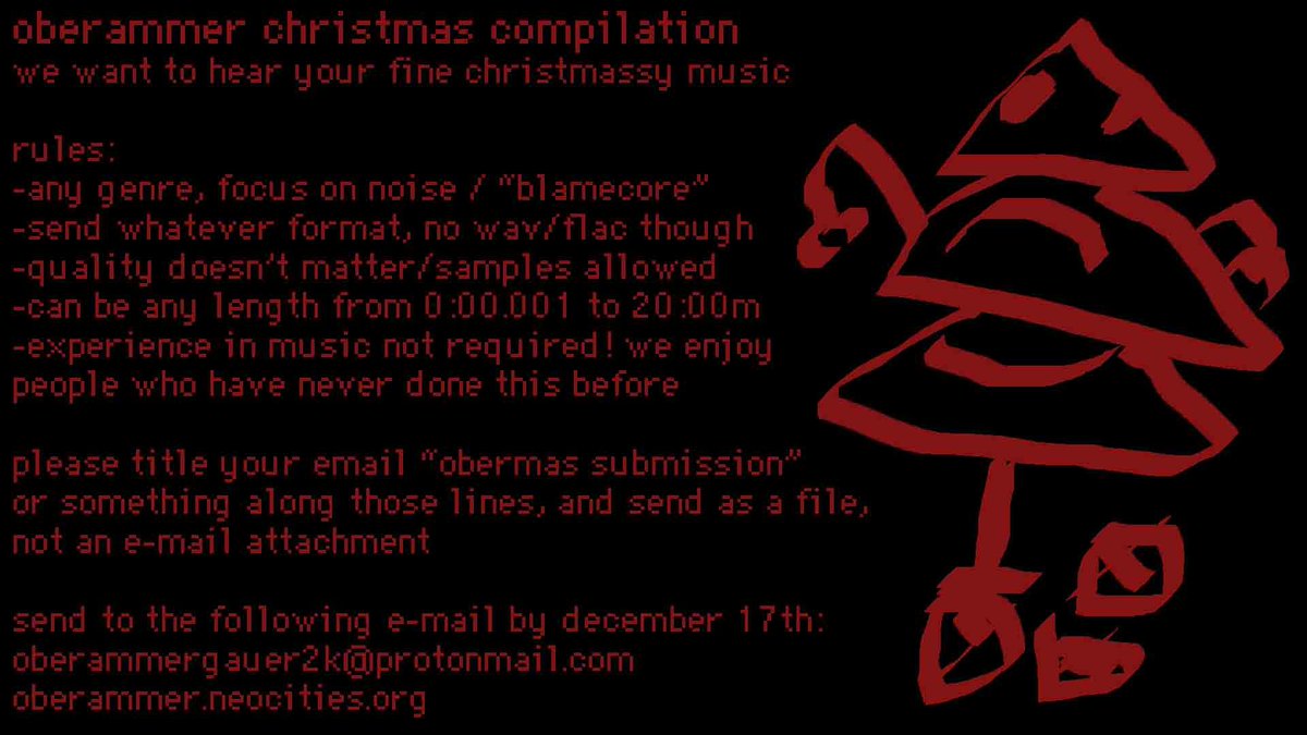 passionspiel's tweet image. OBERAMMER XMAS COMPILATION SUBMISSIONS ARE OPEN UNTIL DECEMBER 17TH OR SO (HYPOTHETICAL RELEASE DATE IS DECEMBER 20TH)
