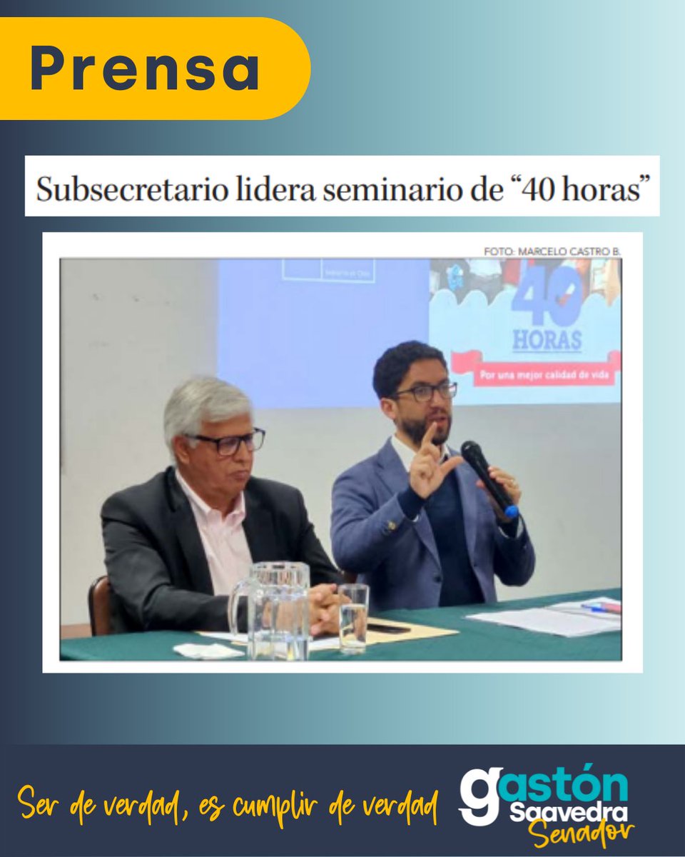 gastonsaavedra's tweet photo. 🔴[#Prensa vía @DiarioConce ] 𝗦𝘂𝗯𝘀𝗲𝗰𝗿𝗲𝘁𝗮𝗿𝗶𝗼 𝗹𝗶𝗱𝗲𝗿𝗮 𝘀𝗲𝗺𝗶𝗻𝗮𝗿𝗶𝗼 𝗱𝗲 "#𝟰𝟬𝗛𝗼𝗿𝗮𝘀"

🟩Lee la nota completa deslizando las imágenes

#SerDeVerdad #GastonSenador #GastonSaavedra #TuComunaMiCompromiso https://t.co/nYBvGGiVQR