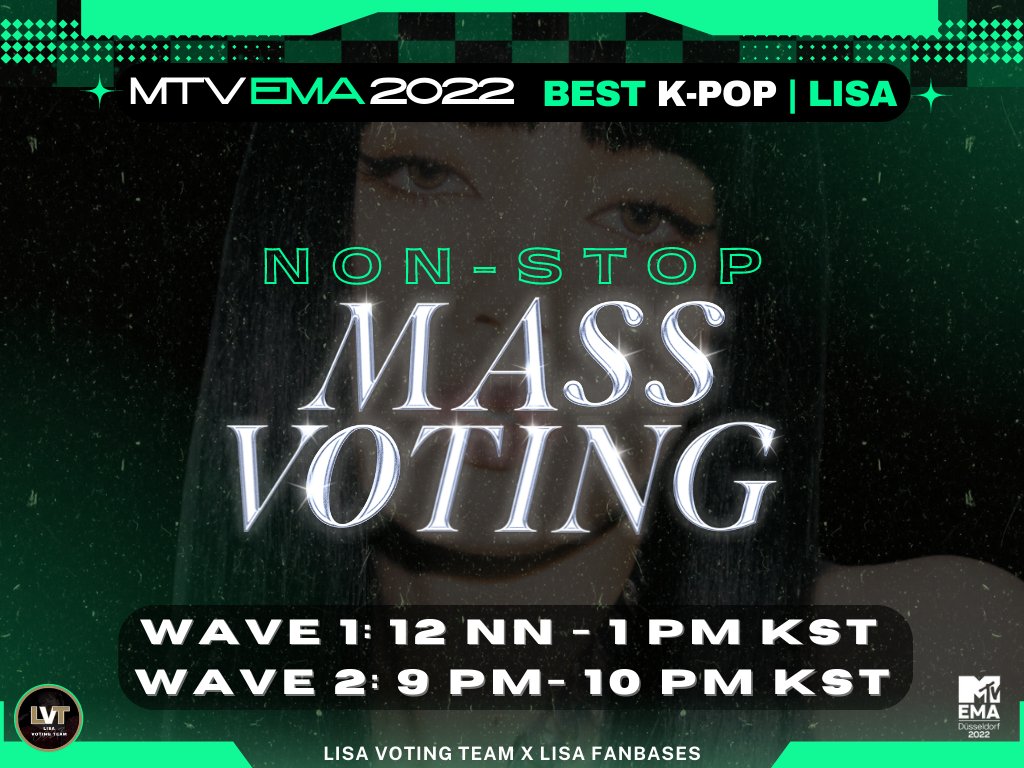 LISAVotingTeam's tweet photo. [ #MTVEMA 2022 ]

I know everyone is busy hyping Lisa and also having a quality time with family since it's Sunday.
But let's not forget to cast our votes for Lisa today.
Please be ready everyone for our wave1 mass voting.

🗳: https://t.co/NGi35Ypnrz

#LISA #LALISA #MONEY #SG https://t.co/OBLyYgUU02
