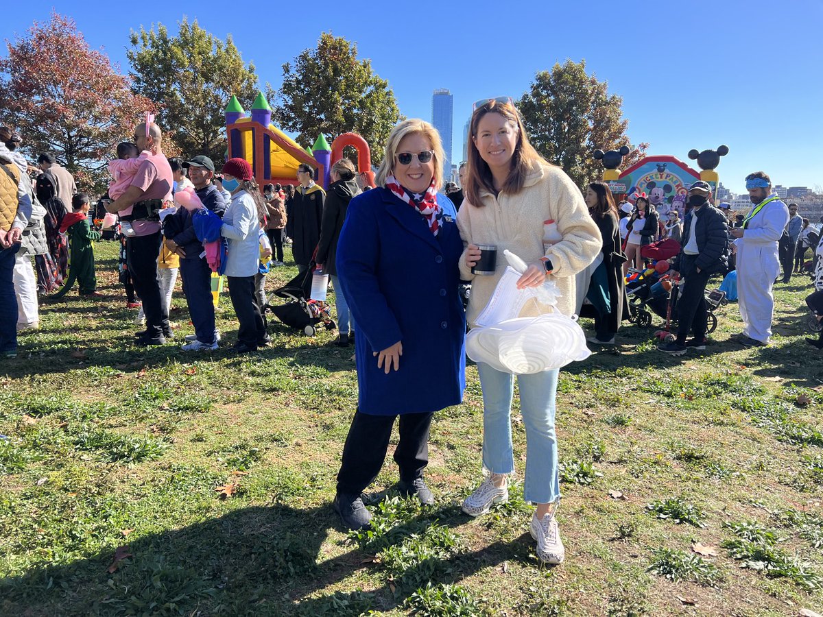 Great Halloween parade and fair on Roosevelt Island. Here with the PTA President of IS 217.