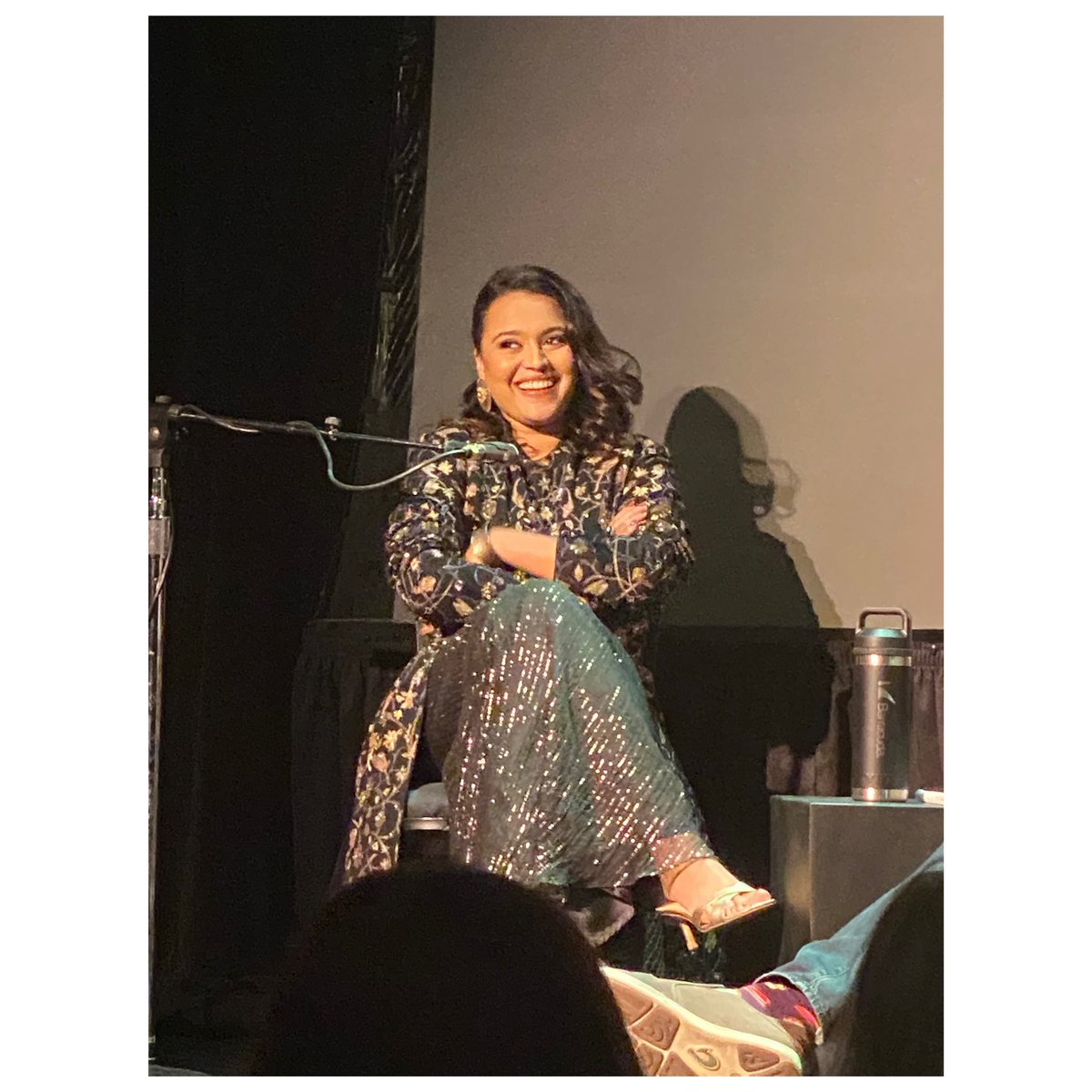 Listening to the lovely @reallyswara at #artsforumsf (#salafestival2022 )— art and artists are who are needed to talk about where we are in this world and why we need to keep talking about social justice. #swarabhaskar