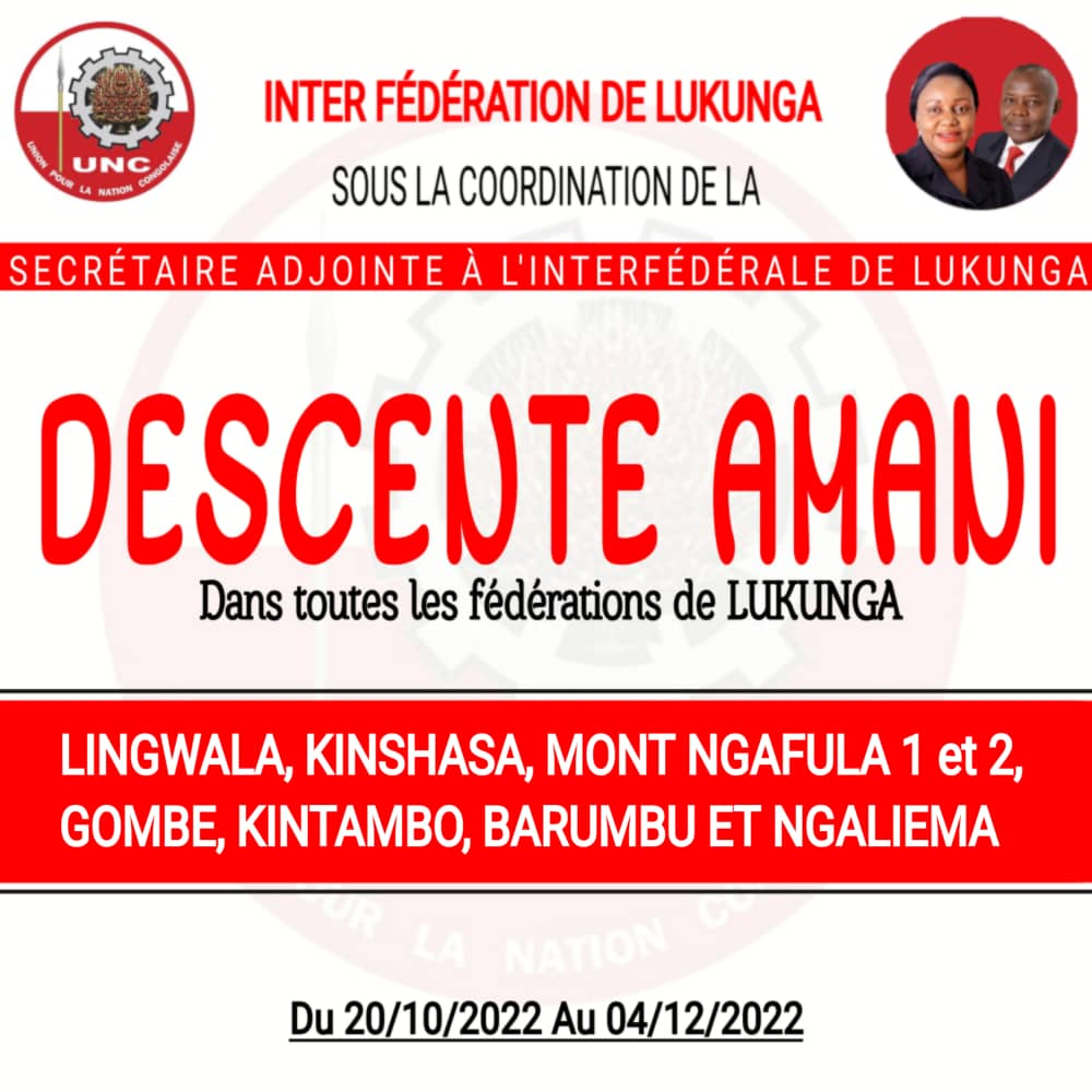 LukungaUnc1's tweet photo. SOUS LA SUPERVISION DE LA S.I.F.A @SafiJulienne
DANS TOUTES LES FÉDÉRATIONS DE LUKUNGA
LA COORDINATION DE LUKUNGA SERA CE DIMANCHE LE 30/10/2022 ,DANS LA FÉDÉRATION DE MONT NGAFULA 2
@JoelAudry
@RNkyembwa
@LiengaAaron
@VitalKamerhe10
@tresormubalama_
# CELLCOM /UNC LUKUNGA 😌 https://t.co/eXOp6M92Io