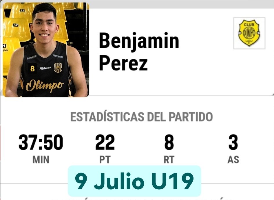 cristianperez_8's tweet photo. El Chileno 🇨🇱 @benjaminperezs8 (2003) sumó otra jornada con buenos números 🔢.
Defendiendo los colores de @OlimpoBasket_ 🇦🇷
@DiegoGasparSaez
@HectorUribeD
@GenteDeBasquet
@ChileFeba
#LoMejorEstaxVenir
#piensaengrande
#Just_Flow https://t.co/uOSkawYNBE
