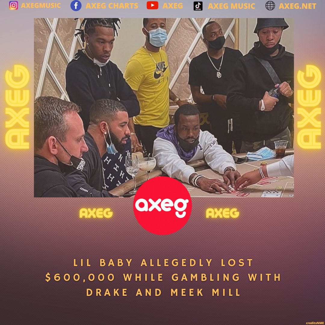 AxegMusic's tweet photo. Lil Baby allegedly lost $600,000 while gambling with Drake and Meek Mill‼️‼️
#LilBaby #Drake #meekmill #rap #hiphop #Halloween #AXEG #axegmusic https://t.co/y9or1lcsk8