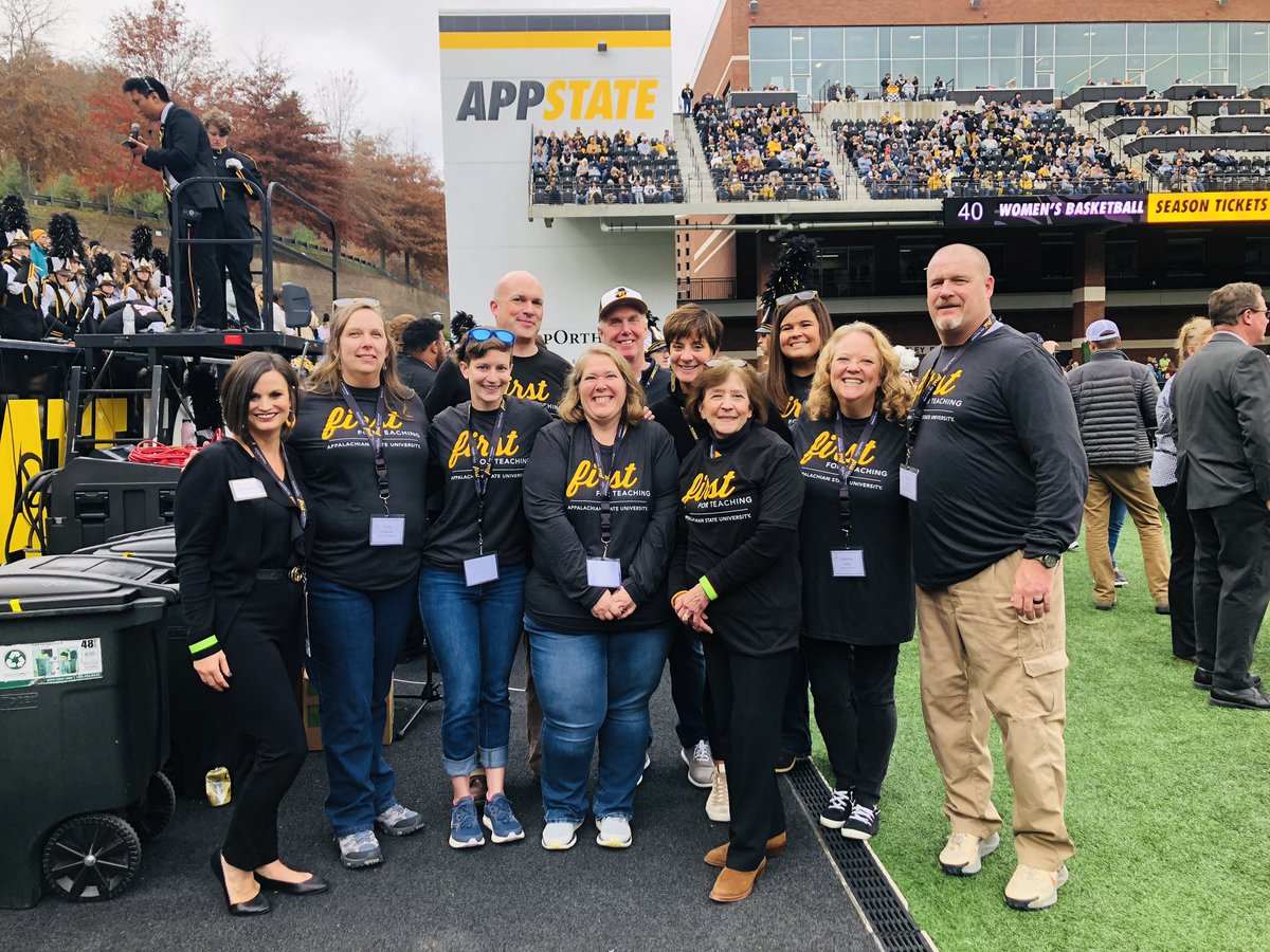 brosenbalm's tweet photo. The @AppstateRCOE enjoyed celebrating Education Day at The Rock today by cheering on our Mountaineer Readers and local @WataugaSchools Teachers of the Year! You know what they say—Every student deserves a teacher trained the Appalachian way!🖤💛🖤💛 https://t.co/EjhRbgBUqB
