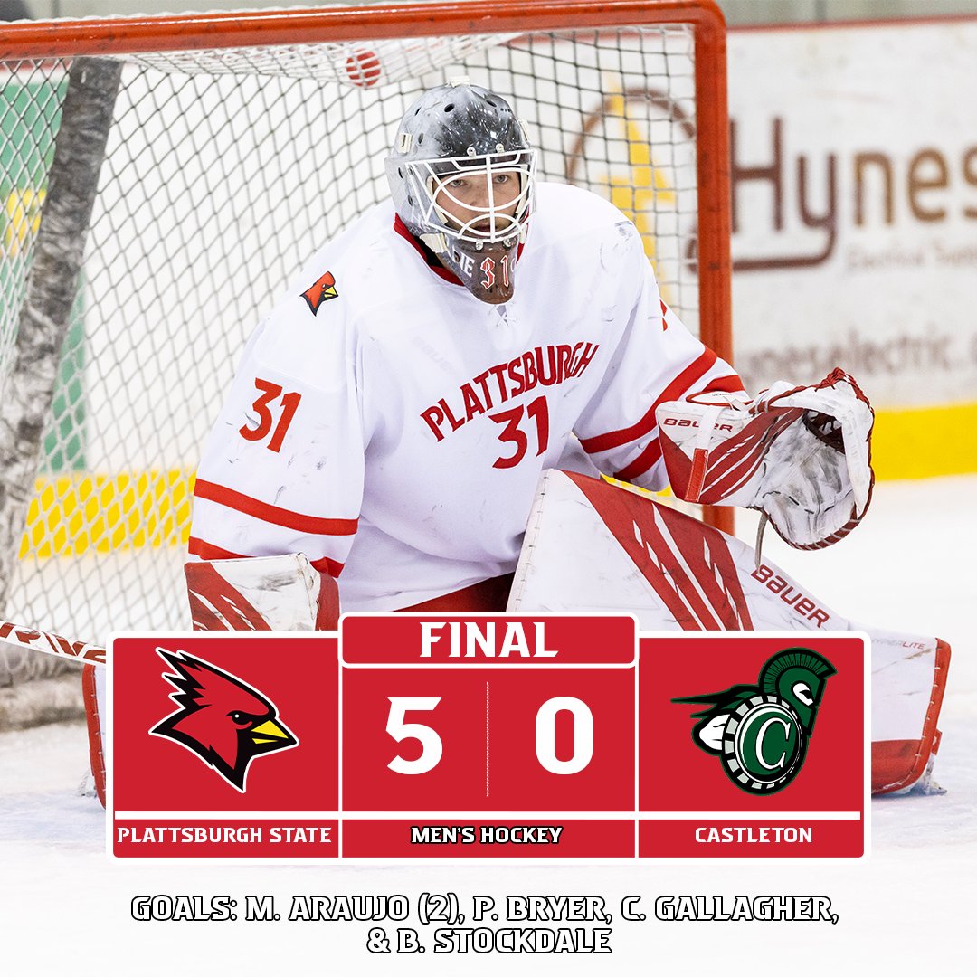 MHKY | First dub for @cardinals_mhky! Plattsburgh State men's hockey picks up their first win of the 2022-23 season, as they dominate in Castelton. Hearne records his first career shutout as the team puts in five goals for the win. Great game! #CardinalStrong #CardinalCountry