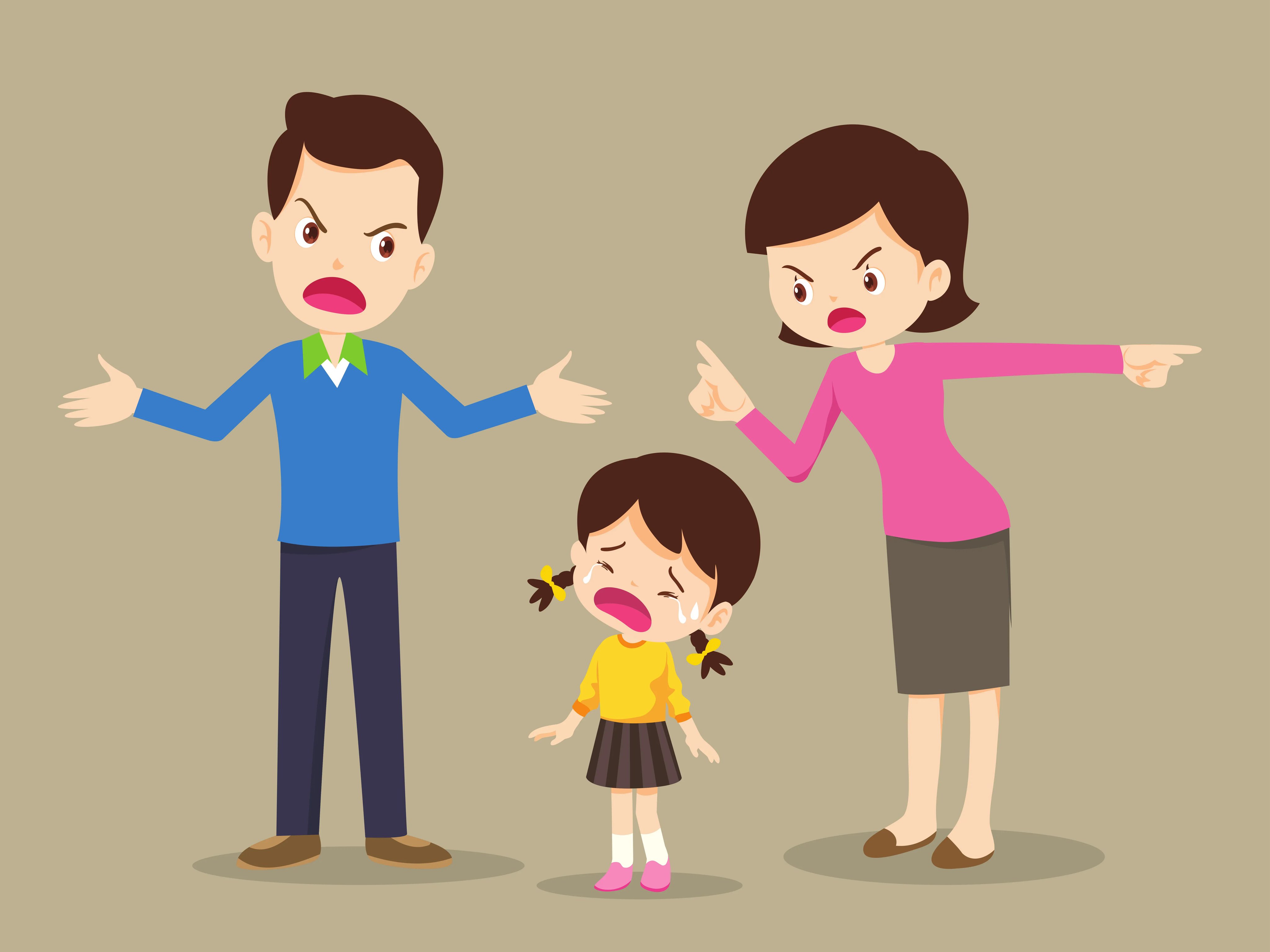 Иллюстрации конфликтов в семье между детьми и родителями