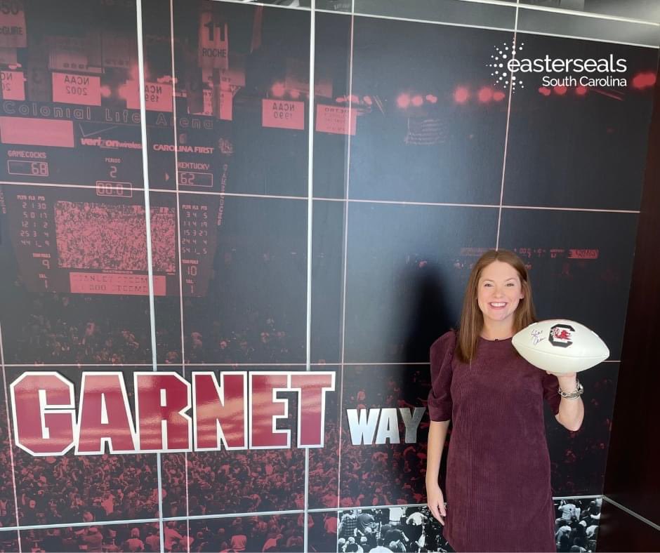 EasterSeals_SC's tweet photo. Does your blood run garnet? Then you are going to want to check out this item up for grabs at our upcoming silent auction during Golfing Fore The Kids! 

Head football Coach Shane Beamer signed this 🏈  just for you! #beamerball #spursup #gogamecocks https://t.co/FetagK9yMn