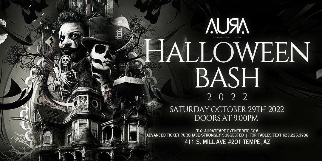 Tonight’s 🎃 Bash doors @ 9p
🎟: auratempe.eventbrite.com