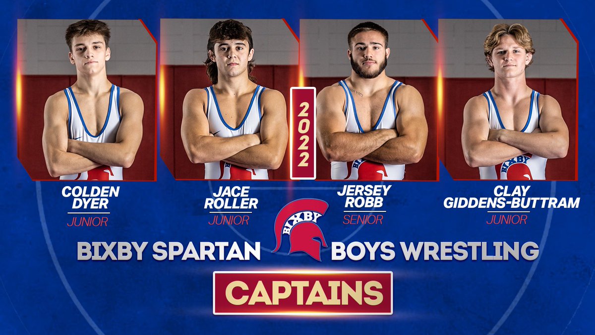 Bixby_Wrestling's tweet photo. 𝗕𝗜𝗫𝗕𝗬 𝗕𝗨𝗜𝗟𝗧 🔴🔵

Proud to announce our 2022-23 Boys Wrestling Captains!

@ColdenDyer05 
@RollerJace 
@RobbJersey 
@giddens_clay

👏👏👏👏 https://t.co/MmtqIVOrcH