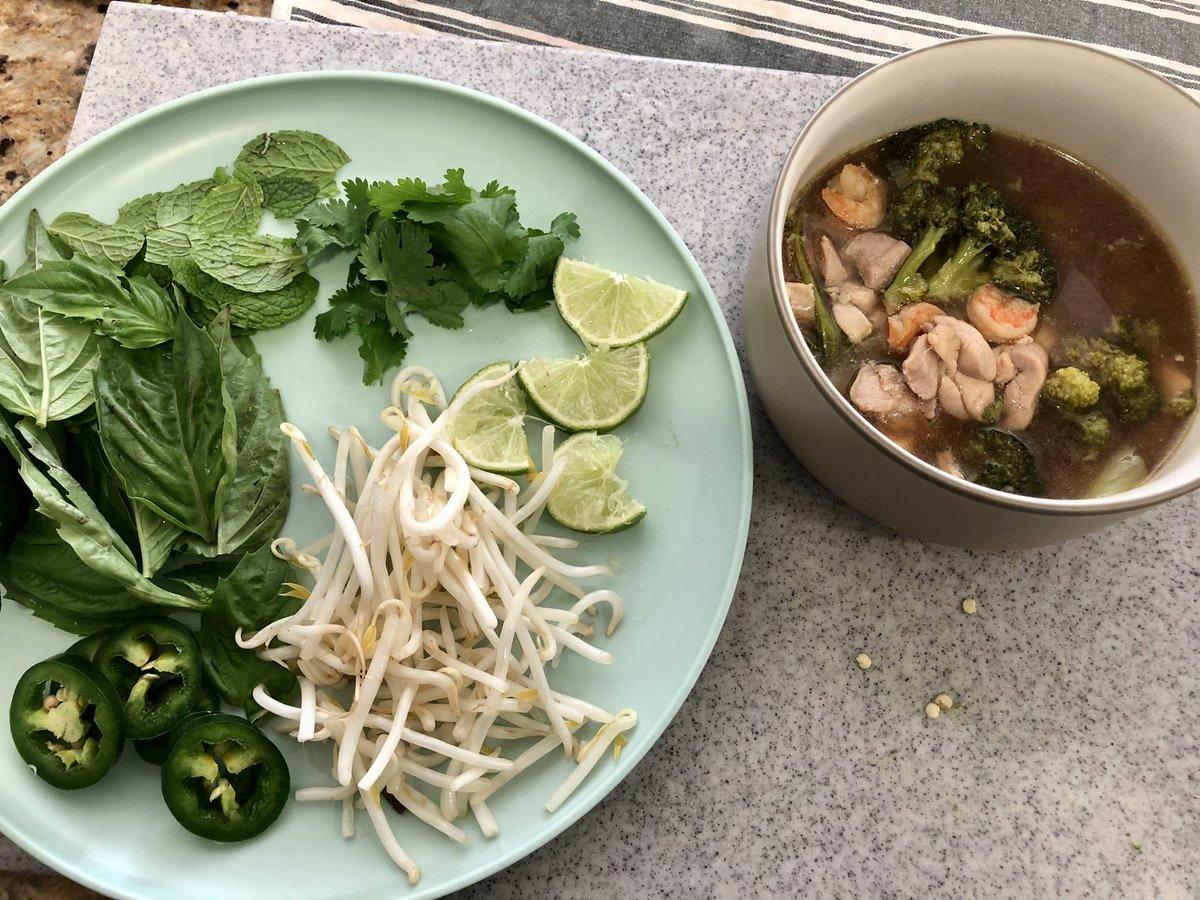 Two weeks of fighting some bug or other. Today hubby made me some homemade Pho soup. Sooo delicious. ❤️ feeling better already.