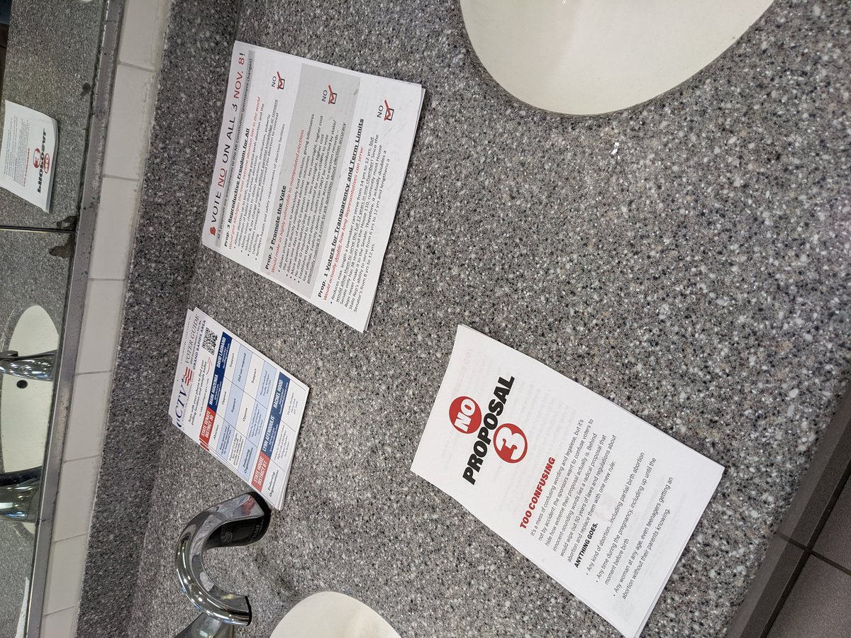 Got attacked by a hornet and misinformation in the bathroom at a rest stop...don't worry, I killed the hornet and filed the misinformation in the trash... 😒