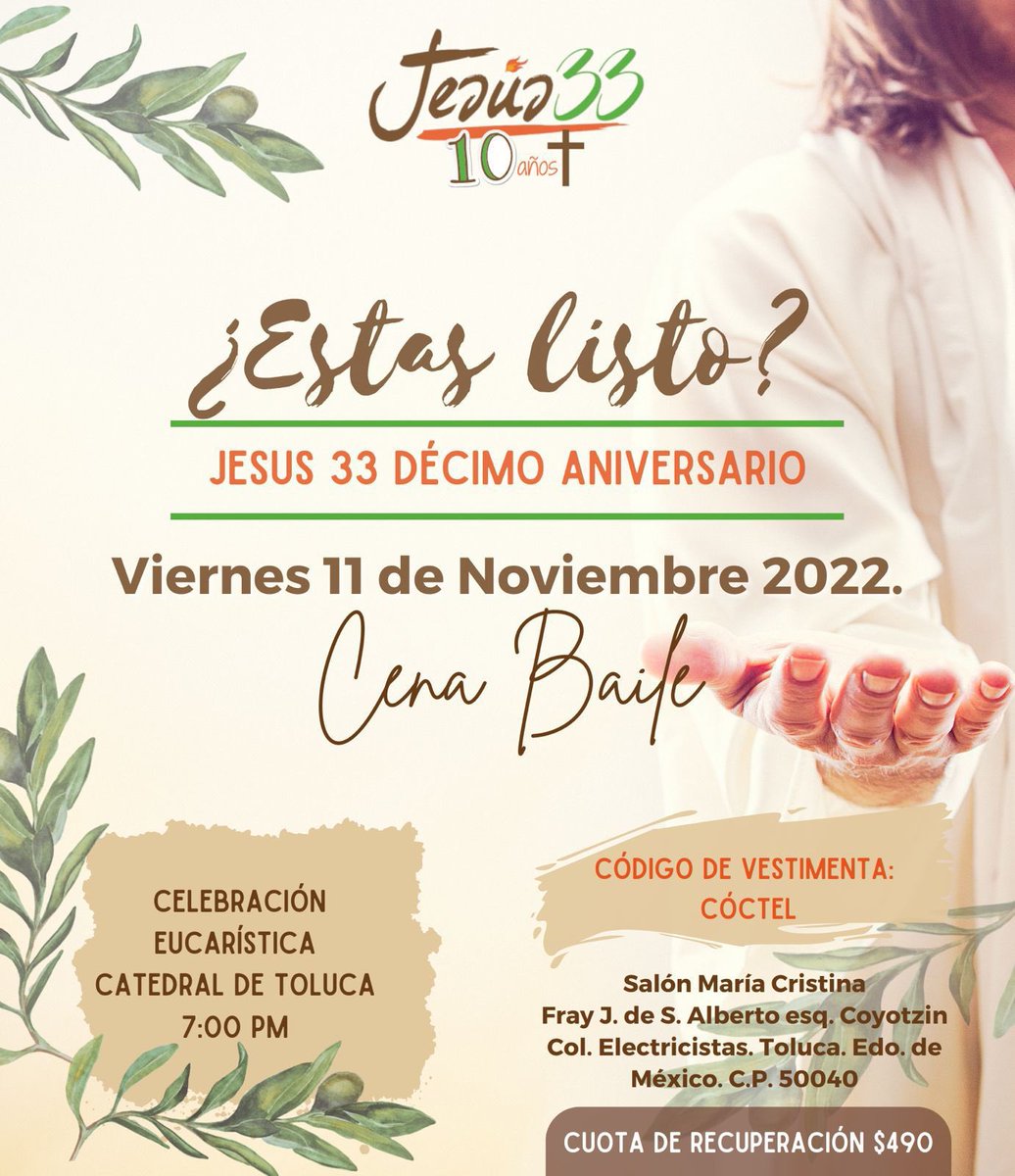 JESUSXXXIII's tweet photo. Festejemos juntos dando gracias a Dios por tantas bendiciones derramadas estos primeros 10 años. Aún estas a tiempo de comprar tus boletos!! Mas info.  @sultanORM @daviromx https://t.co/IJrkNF2y4s