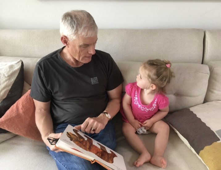 This photo of my Dad and my daughter Maeve was taken in October 2018 before both were taken by #cancer. Maeve by #ChildhoodCancer in 2019
and Dad by #pancreaticcancer in 2021. Life is tenuous, things change quickly. Hold the precious moments. 🎗💙 #childloss