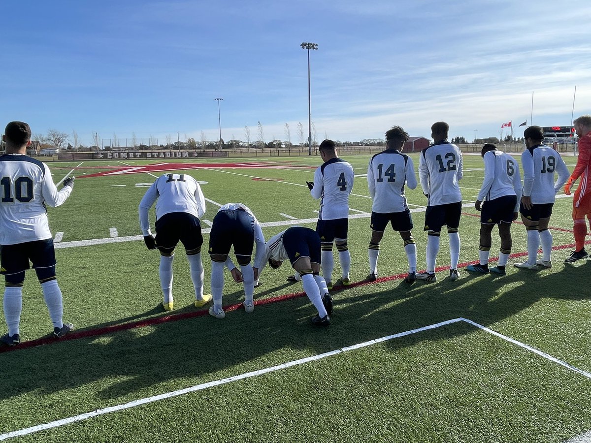 OoksSoccerKJ's tweet photo. What a fixture. So proud of the battle in these @OoksMSOC @naitooks They took on a tough opponent and the Lethbridge wind and came away 3-2 victors. On to the gold medal game tomorrow #GoOoksGo https://t.co/dOL4vrvlAd