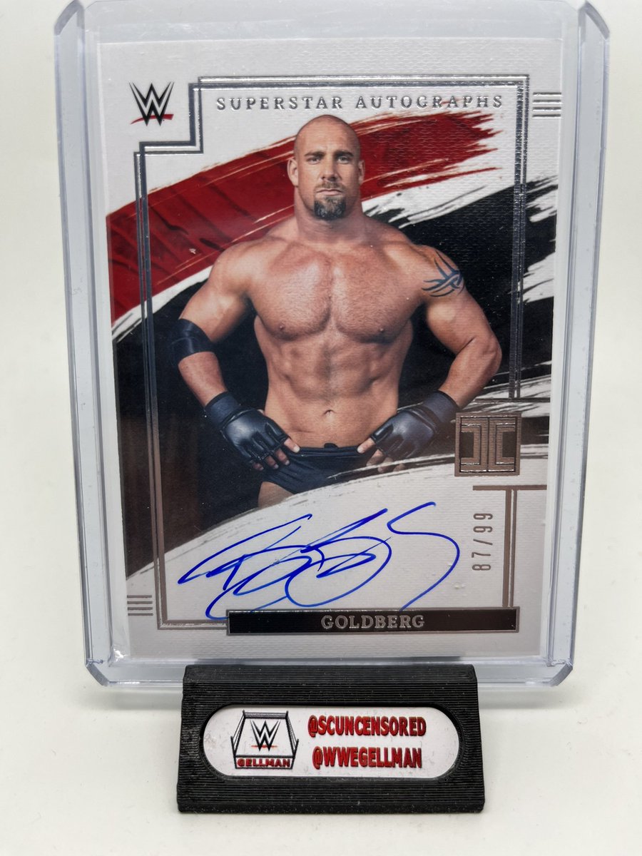 GIVEAWAY Wrestling cards are on the rise, and thanks to @ericwhiteback, we are partnering to give away this Goldberg Auto out of WWE Impeccable! To Enter: 1. Like & RT 2. Reply w/ your favorite wrestler 3. Follow @SCUncensored, @ericwhiteback, & @CardsBoulevard Good luck!🍀