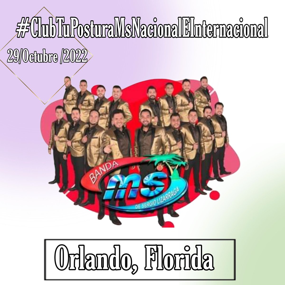 ClubTuPosturams's tweet photo. 🎃Atención 🎃
Hoy Sábado 2️⃣9️⃣de Octubre no te puedes a la Banda más taquillera del momento Banda Ms  que llegan con un show totalmente renovado  con todos sus exitos que ya conoces.

📌 𝙇𝙪𝙜𝙖𝙧 𝘿𝙚𝙡 𝙀𝙫𝙚𝙣𝙩𝙤: Orlando, Florida 
#ClubTuPosturaMs 🍁🎃
#BandaMs 🎺🍻 https://t.co/SF2tLJ80Rx