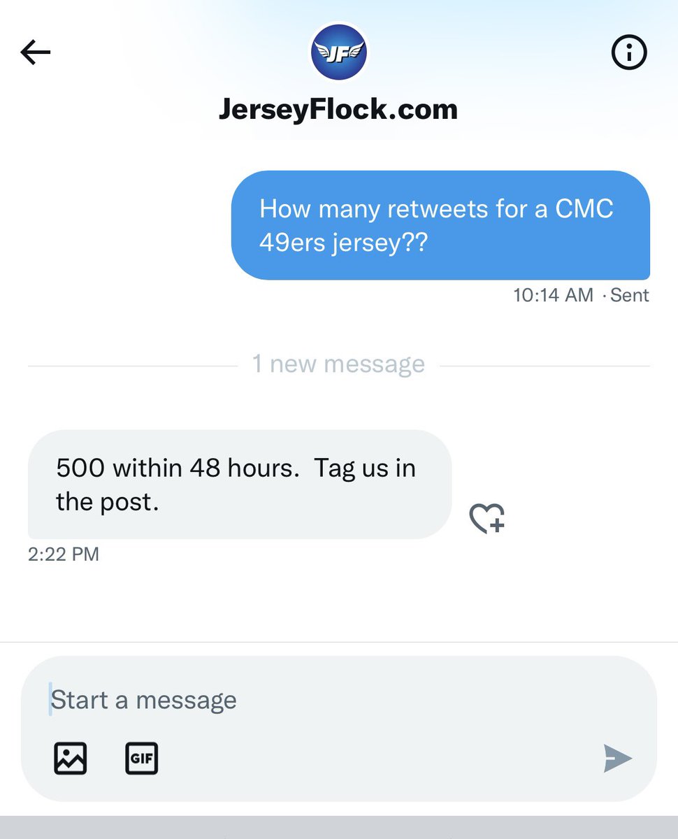 Let’s gooooo
All hands on deck, need 500 favors! 
500 RTs within 48 hours for a 49ers CMC jersey from <a href="/JerseyFlock/">ShopJerseyFlock.com</a> 🙌🏻

If you’ve enjoyed my injury content over the last 3 seasons, do me a huge favor and hit the RT on this 🔥👇🏼