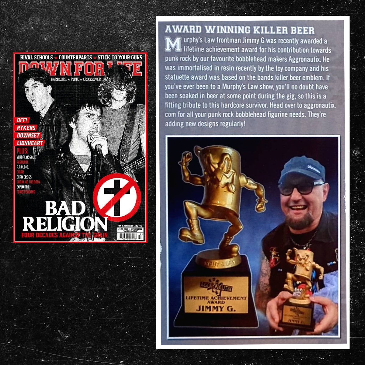 A BIG thank you to DOWN FOR LIFE for acknowledging our acknowledgment of Jimmy G's lifetime achievements!