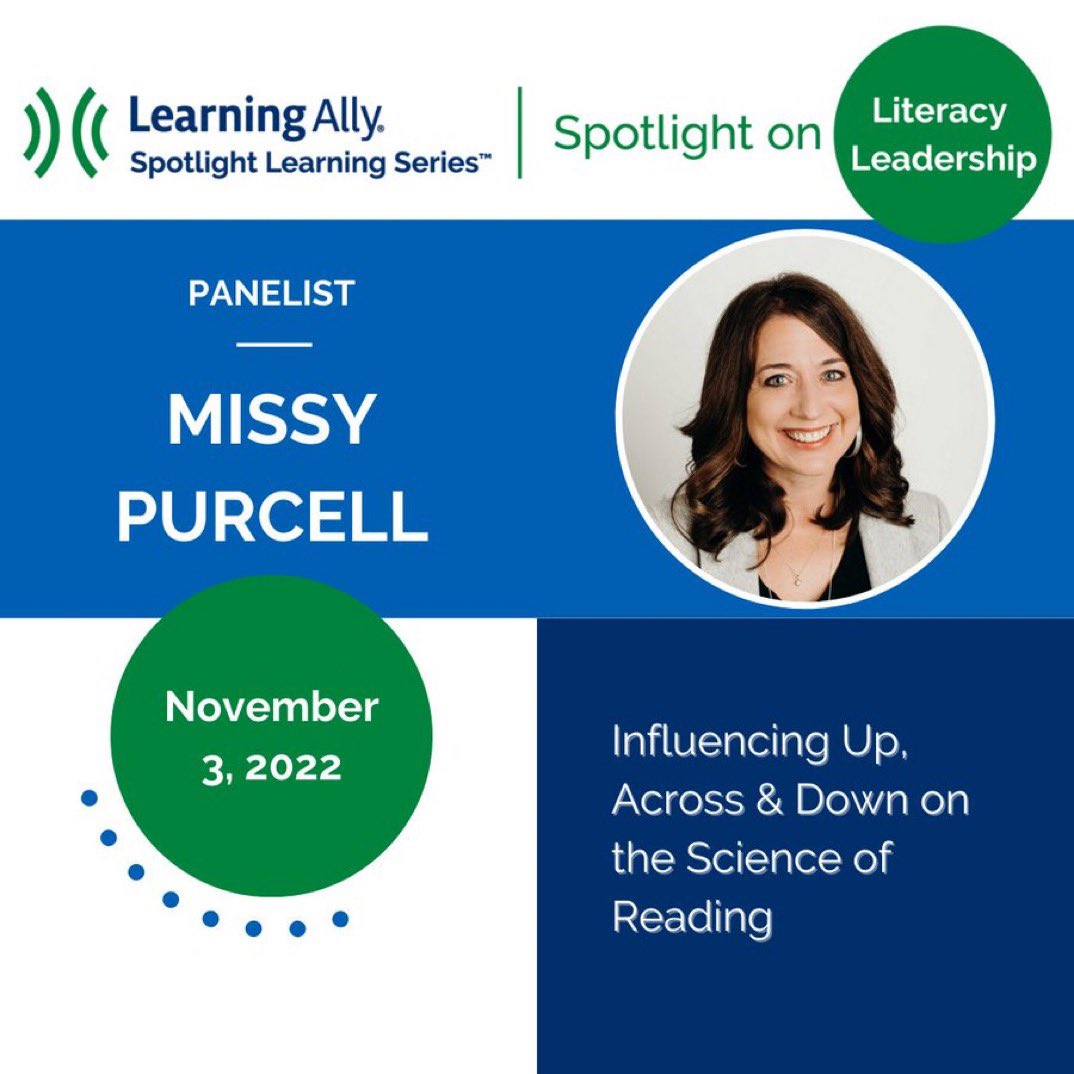 MissyPurcell's tweet photo. So excited to be part of this wonderful event and honored to be speaking alongside such amazing literacy leaders! Join me at this great event:
https://t.co/RVcMPtunKx #SpotlightLearningSeries #SoR @Learning_Ally https://t.co/XD1vBTKOAk