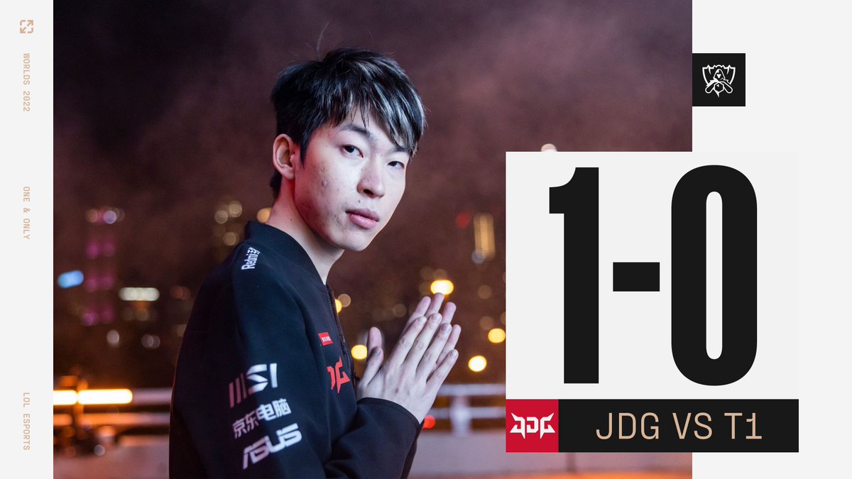 lolesports's tweet image. #JDGWIN

@JDGaming strike first in the #Worlds2022 Semifinals!