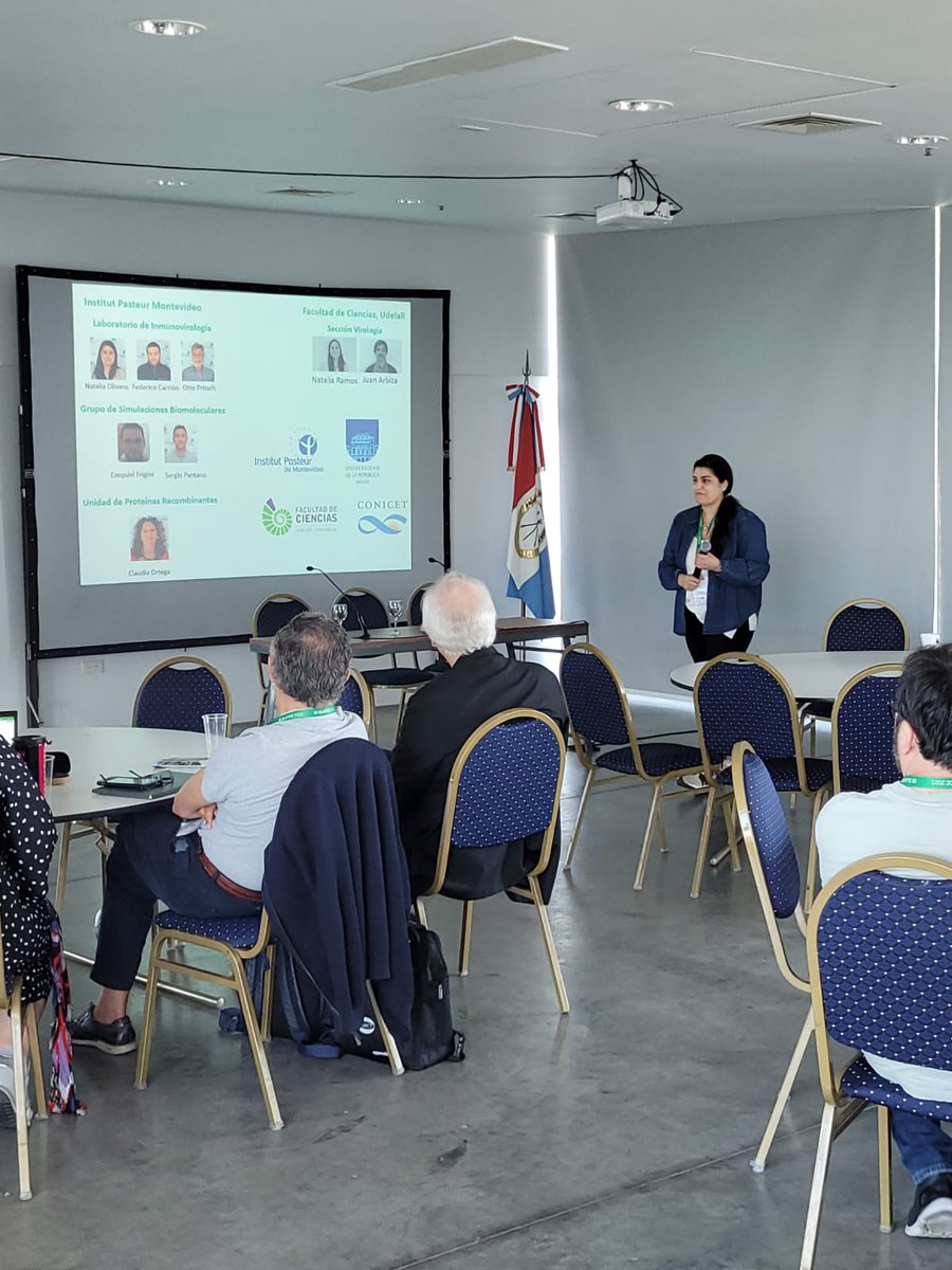ckortega's tweet photo. Excelente presentación de @Natolivero1 en el Simposio Latinoamericano de Tecnología de Cultivos Celulares. Trabajo interdisciplinario q llevamos en conjunto con distintos laboratorios del @IPMontevideo y la Sección Virologia de @FcienUdelar #SLATCC22 https://t.co/ypDKjrw9il