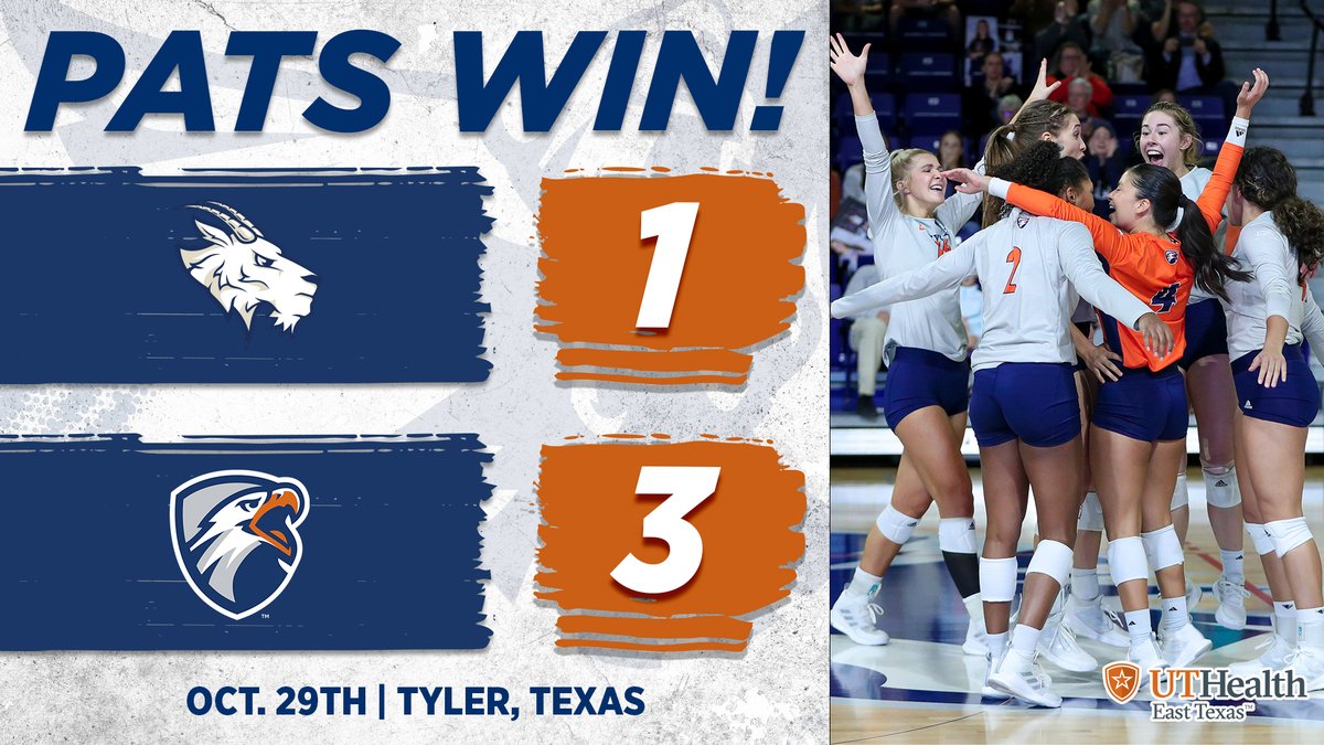 VB | PATS WIN!

<a href="/uttyler_vball/">UT Tyler Volleyball</a> earns the 2022 seniors a win in their final game inside the Herrington Patriot Center!

Mikayla Ware totals 24 kills and joins Savannah Guzman and Adeline Ortman with three double-doubles in the match for the Patriots!

#SWOOPSWOOP