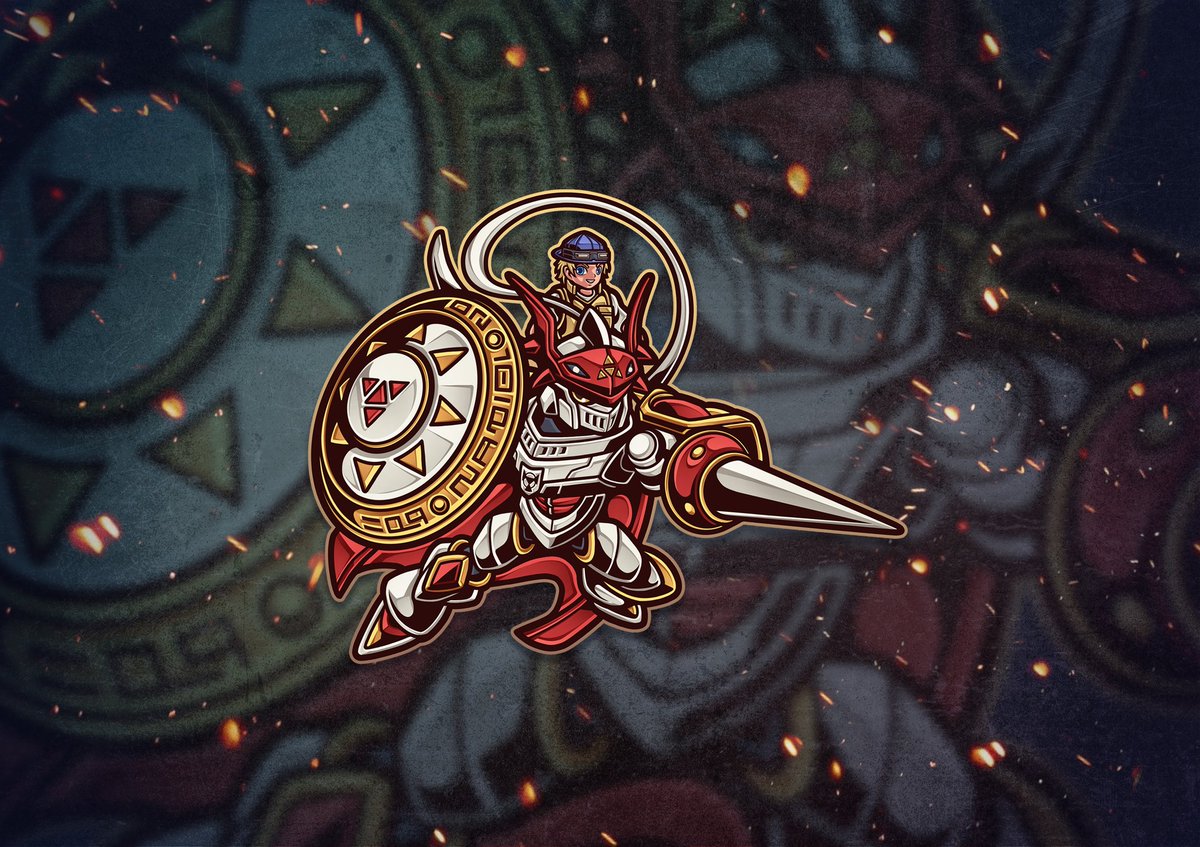 Custom Hand Drawn Art for our Game Loading Screen! Digimon World 3 hero!