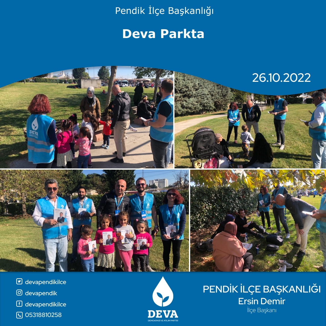 DevaPendikIlce's tweet photo. #DevaPartisi Pendik İlçe Başkanlığı olarak parktaki vatandaşlarımıza Sn. Genel Başkanımız Ali Babacan'ın selamını ilettik.
.
.
#devaparkta #pendik #deva #devageliyor #alibabacan #istanbuladeva https://t.co/ld8Wzs0Tlz