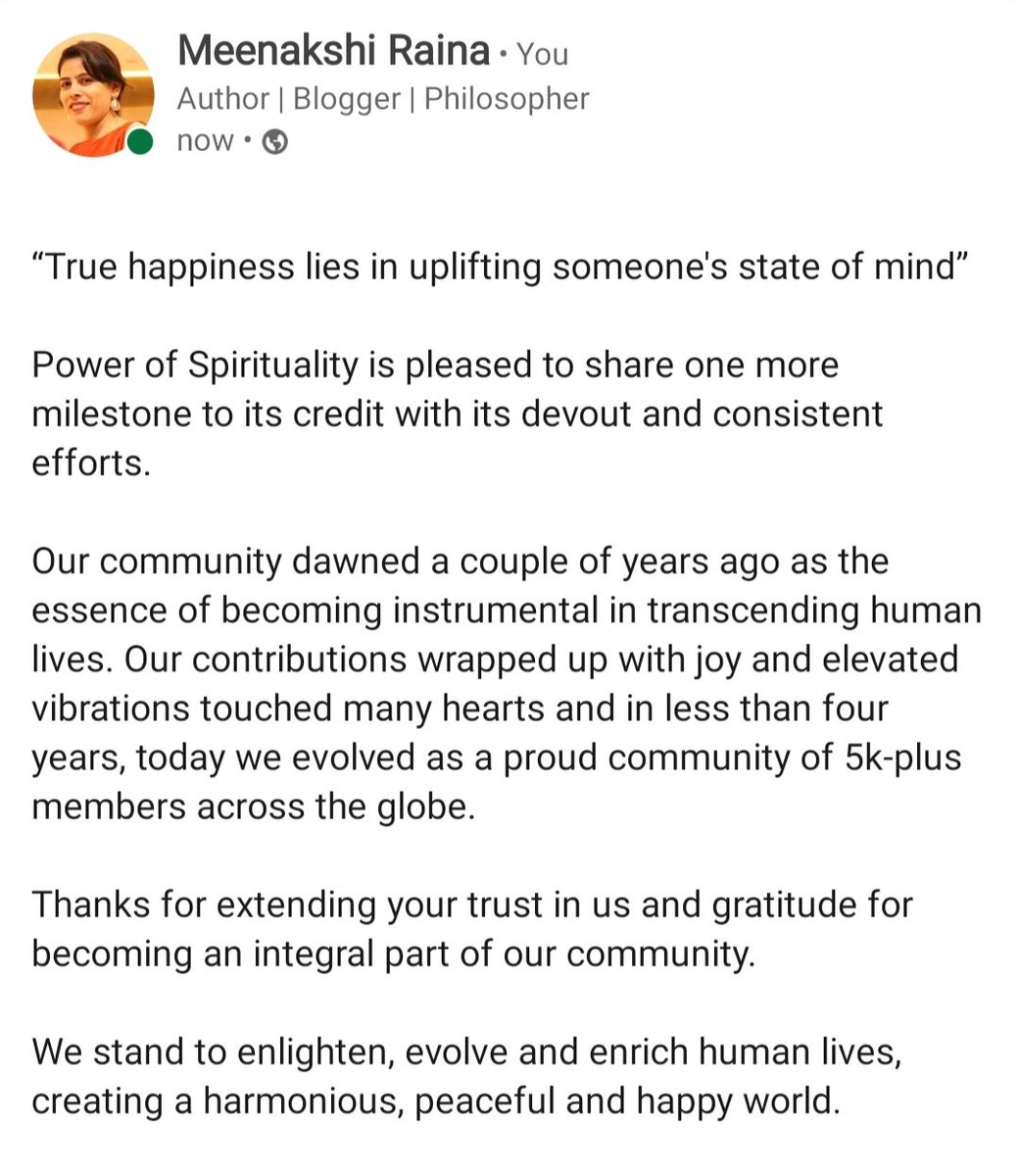 meenakshraina's tweet photo. Here's the link to our community 👇
https://t.co/rrqmD7bUNO

#powerofspirituality 
#transcendingLives https://t.co/dFlBn5Z8PX