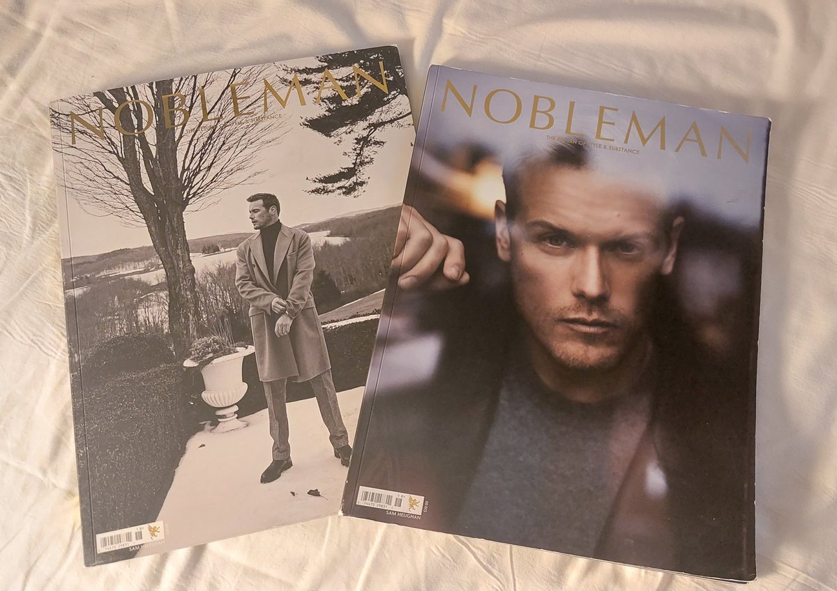 JessicaDLeeuw's tweet photo. Couldn't get my hands on them in my home country (the Netherlands). But found them today (the last two in store) in New York. @SamHeughan for @NoblemanMag One happy lass! 🥰 https://t.co/asmb7Y4ZSl