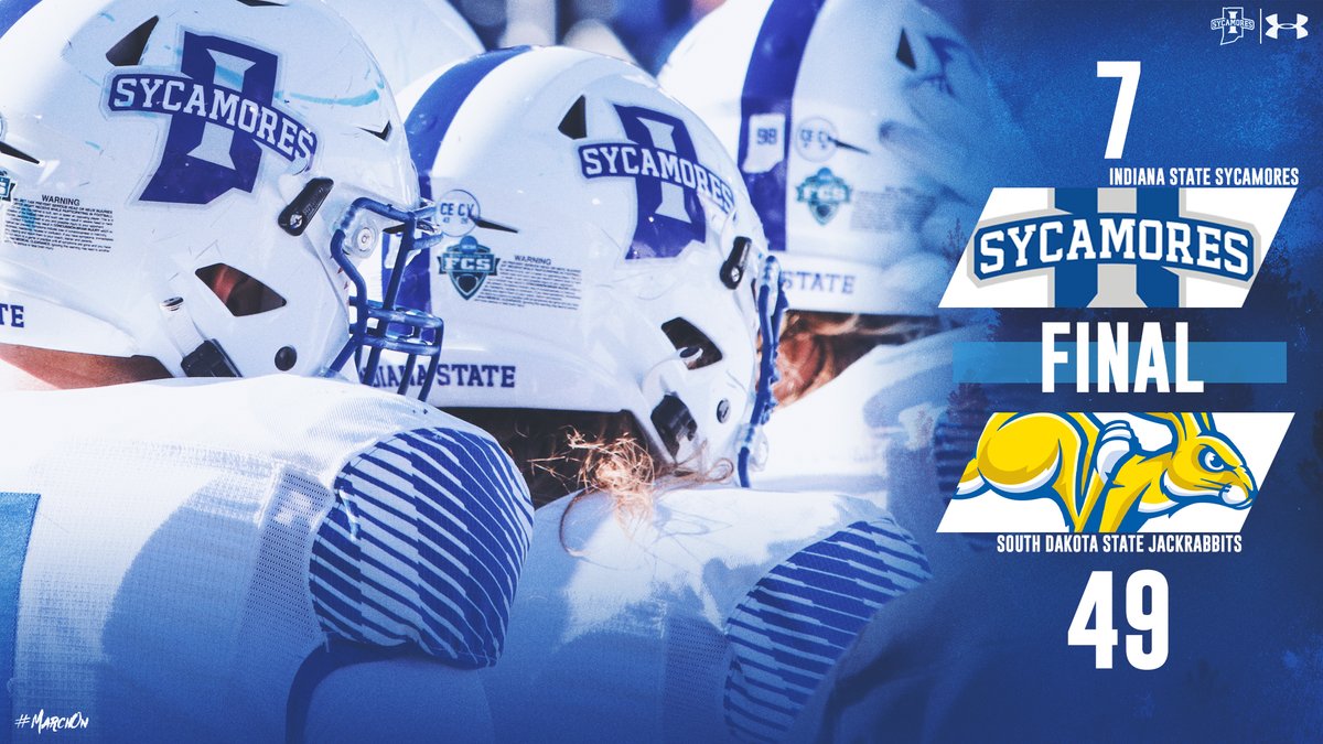 Sycamores unable to keep pace with the No. 1/1 Jackrabbits on Saturday afternoon. Back home next week against North Dakota!