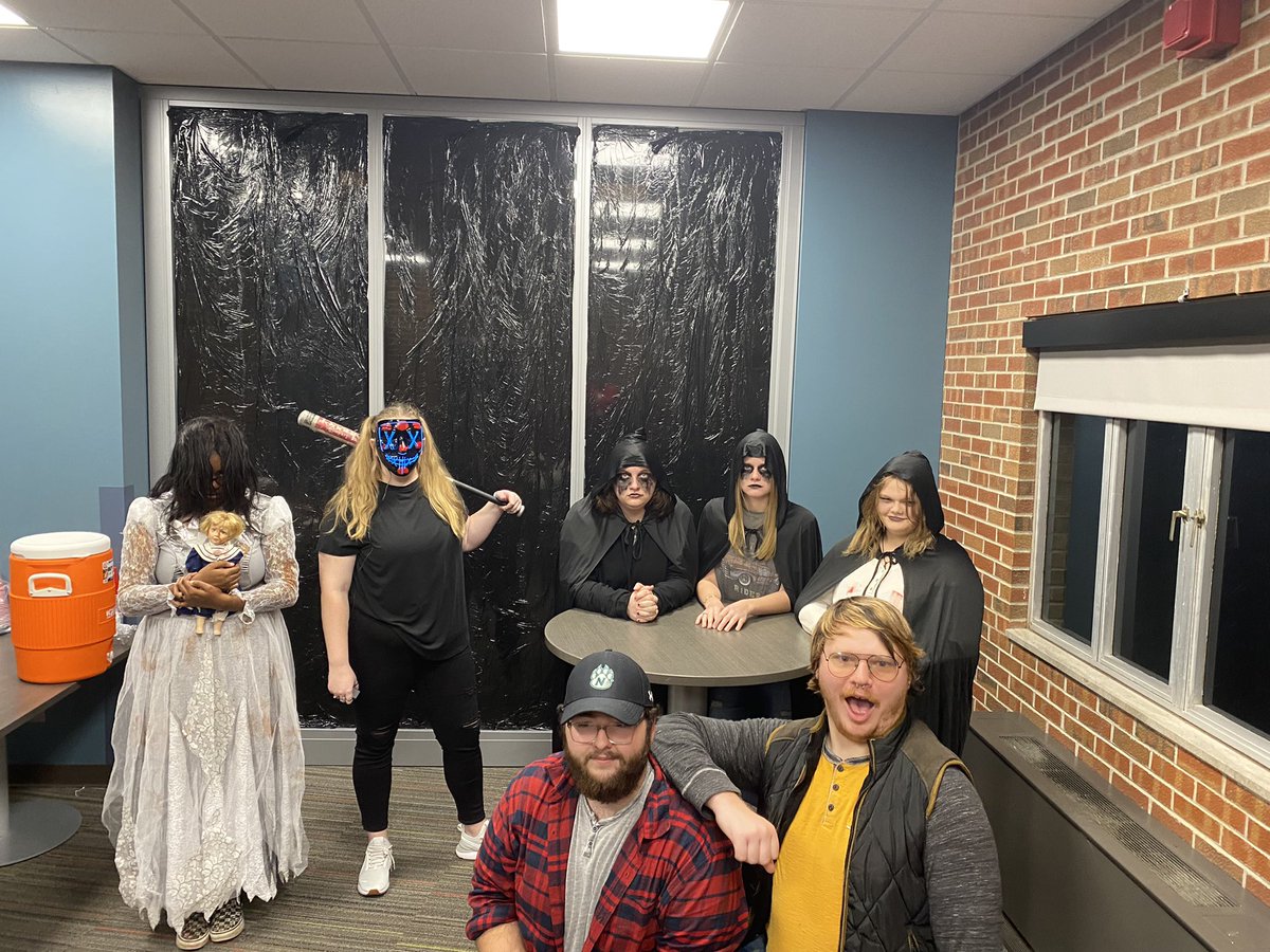 rha_nwmsu's tweet photo. RHA’s Halloween Haunt was a smashing success!! Thank you for all who came out! Here are some pictures from the night as well as the exec board in their costumes https://t.co/R4JOBFWcwS