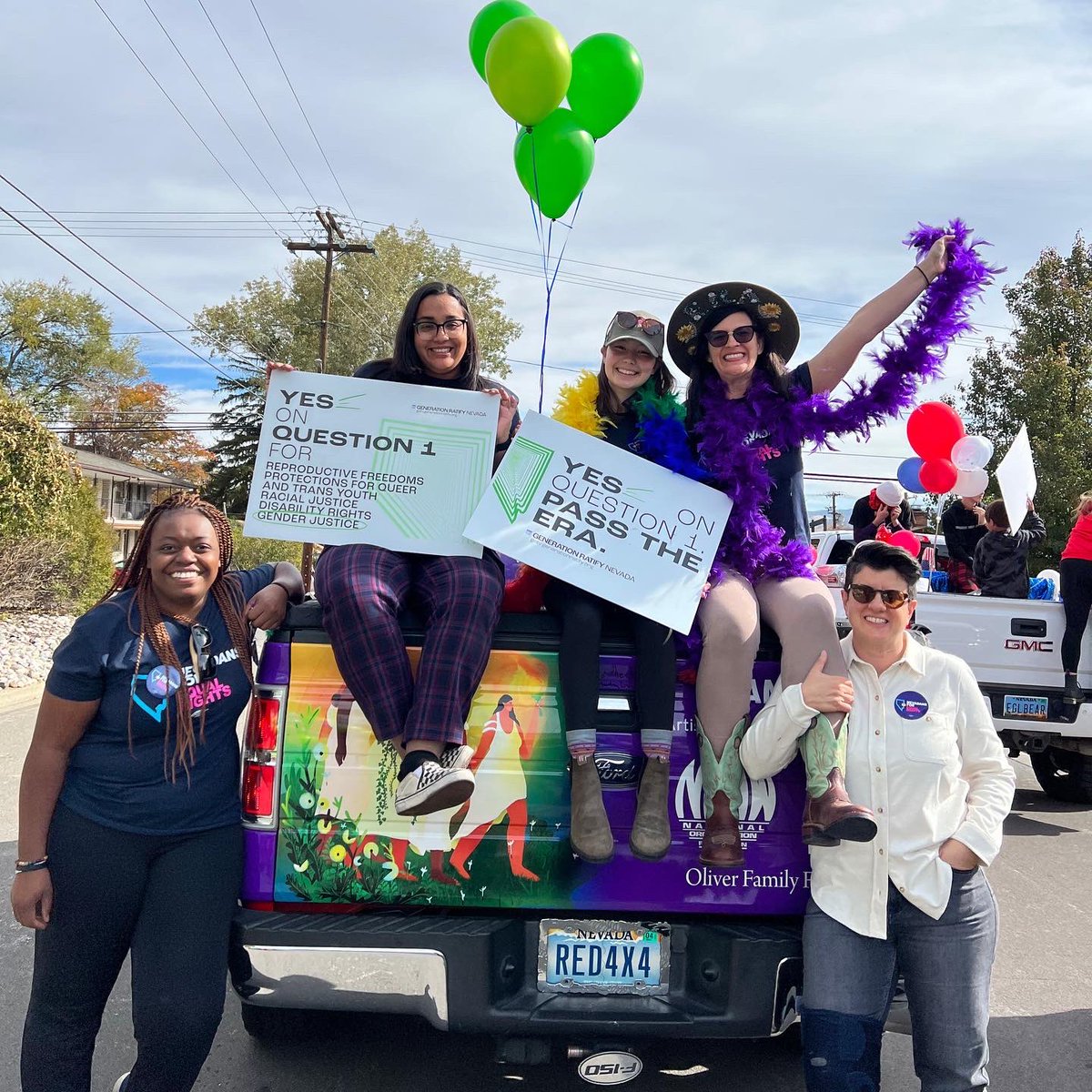 EqualRightsNV's tweet photo. We loved being in Carson City to celebrate Nevada Day &amp; got SO much Ballot Question 1 love from the crowd! 

💚💜💛

#YesOnBQ1 #EqualityForAll #ERANow https://t.co/cxoK4id9C4