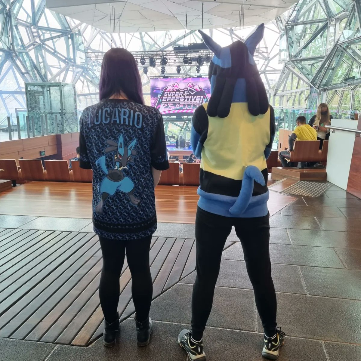PockyDeluxe's tweet photo. Went to my very first Pokemon concert and it was so fun and nostalgic! Venue was lovely and the musicians were super talented. To my delight, I MET A LUCARIO IRL too!! What an absolute dream come true 😳🫣 @sinister_melb https://t.co/uDIdOrCQ2P