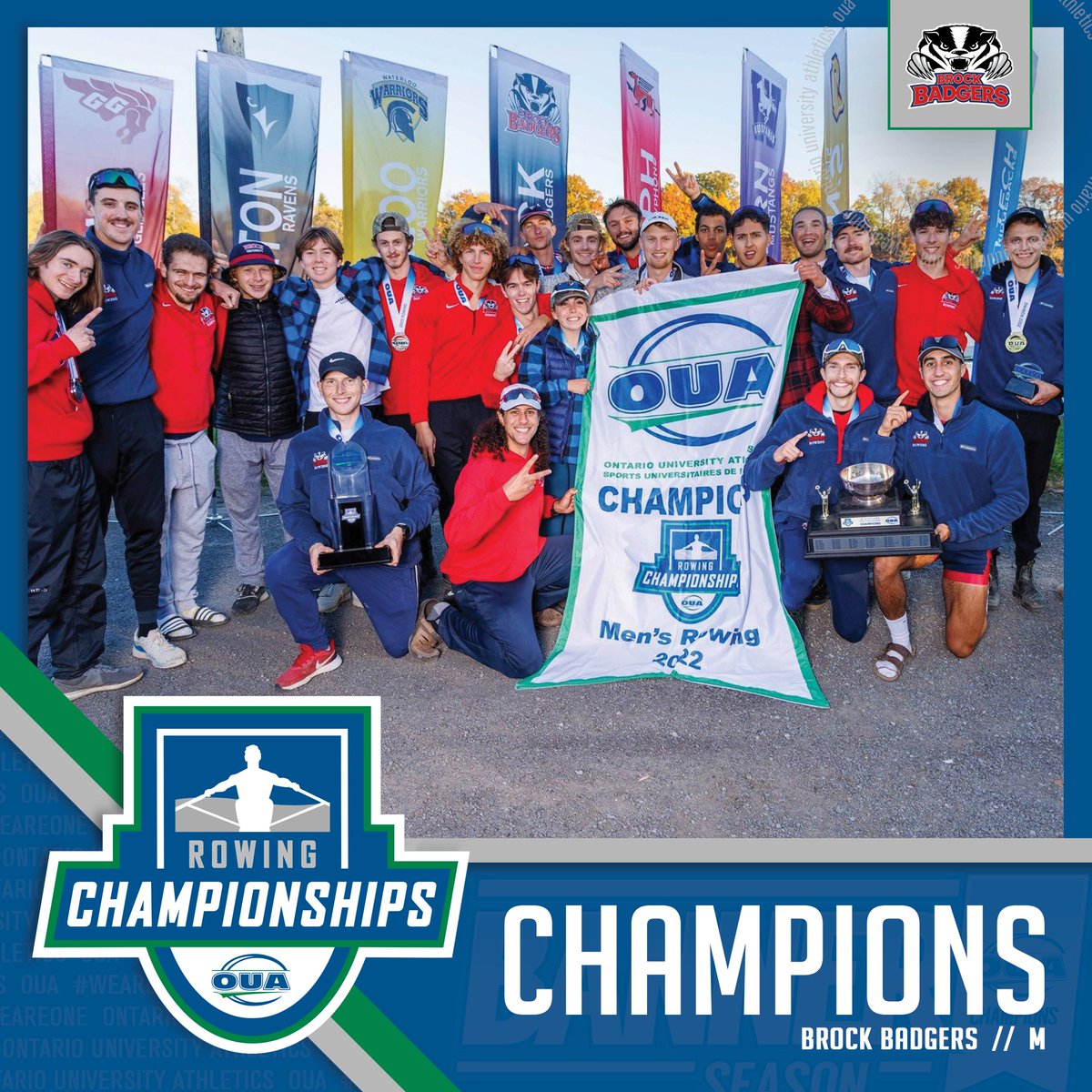 CHAMPIONS 🛶

The <a href="/WesternMustangs/">Western Mustangs</a> women and <a href="/brockbadgers/">Brock Badgers</a> men take home the titles at the 2022 #OUA Rowing Championships! 🏆

📸 Stephen Leithwood
#WeAreONE | #BannerSeason