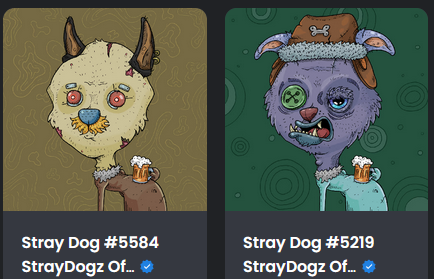 888_yyz's tweet photo. Just sniped these 2 @straydogzwtf - what so special? Intelligence 57 and 61...highest ones in the collection..will be gold in the upcoing game / scavange run - get urs today #MaxAdoption https://t.co/6goB1rMZQw