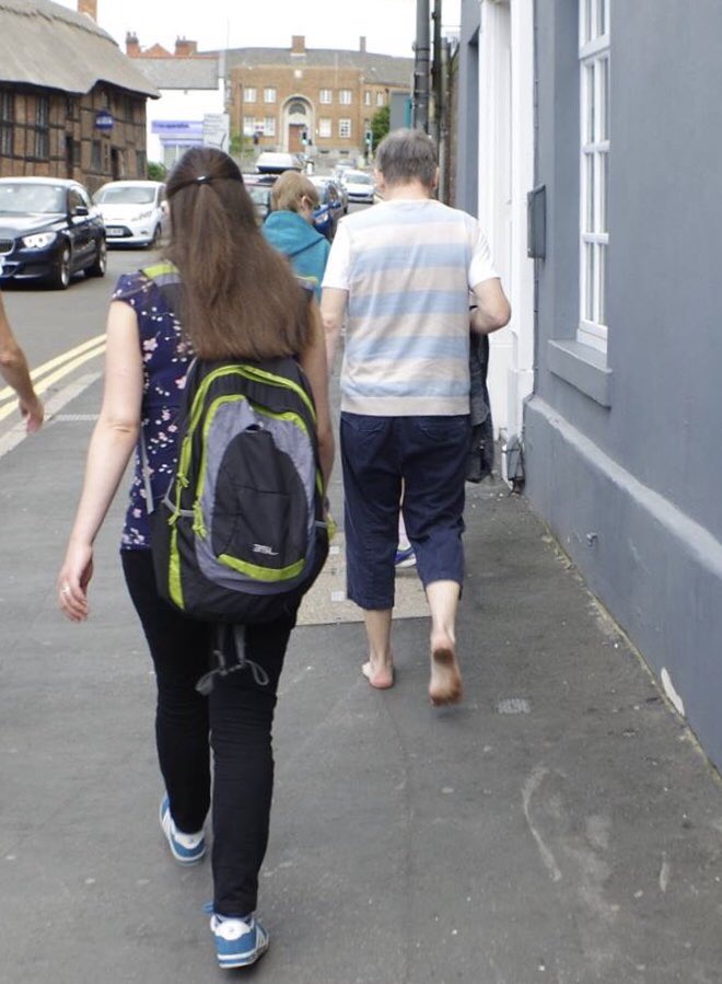 AuthorSJB's tweet image. For me, outside, too. I hike barefoot for well-being and good mental health reasons, both in urban and rural settings.