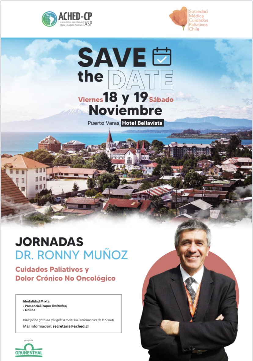 📌 [CUPOS ABIERTOS MODALIDAD PRESENCIAL - Puerto Varas: 18 y 19 de noviembre de 2022]📌

‼️ Atención ‼️

📌 Cupos limitados para modalidad presencial. 👀 

👉🏽 para inscripciones enviar correo electrónico a 📩 contacto@ached.cl) 

🔴 Actividad 💯 gratuita 🔴

#dolor #dolorcronico