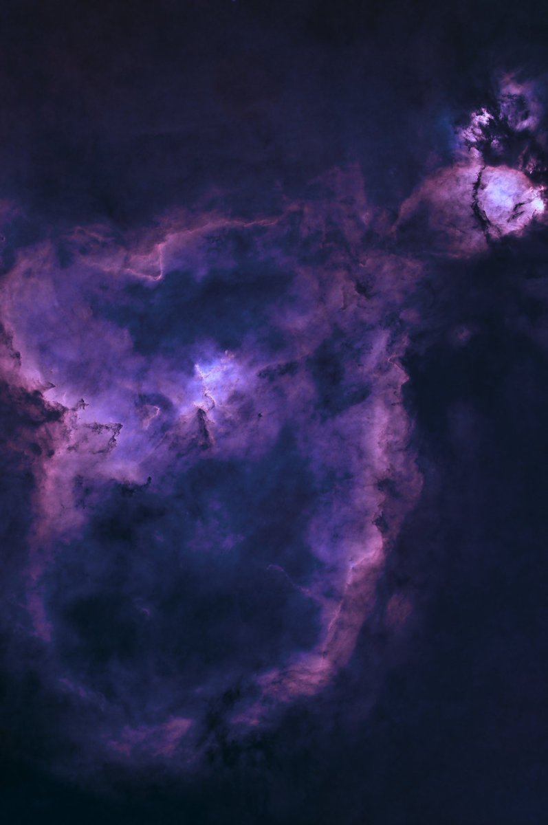 spainastro's tweet photo. El núcleo de la nebulosa del corazón es una zona de alta intensidad con gas y polvo ionizado promoviendo el nacimiento de estrellas jóvenes https://t.co/LIaw8DFr9C